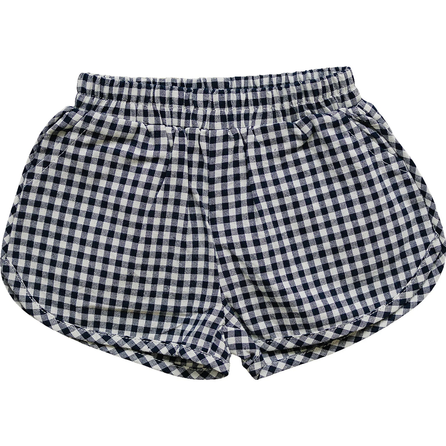 Navy Blue Gingham Checkered Shorts for Men - Casual Summer Shorts for Beach, Picnic, and Outdoor Activities
