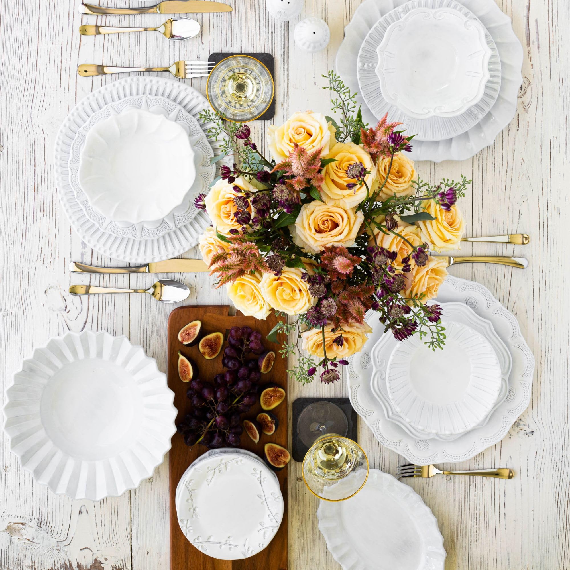 Vietri Incanto White Ruffle Pasta Bowl - 9.75