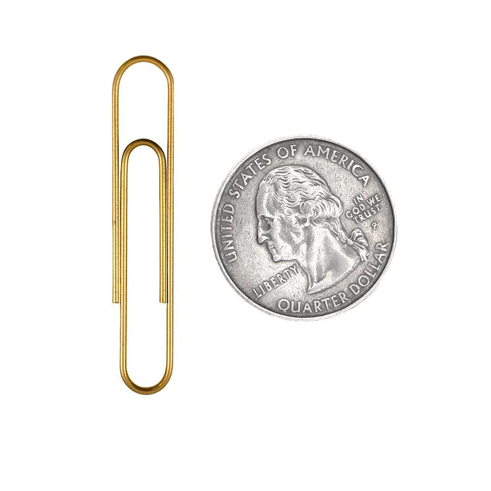 Jumbo Gold Paper Clips - 75 Pack Bulk Colored Paperclips for Office, School & Crafting - JAM Paper Brand