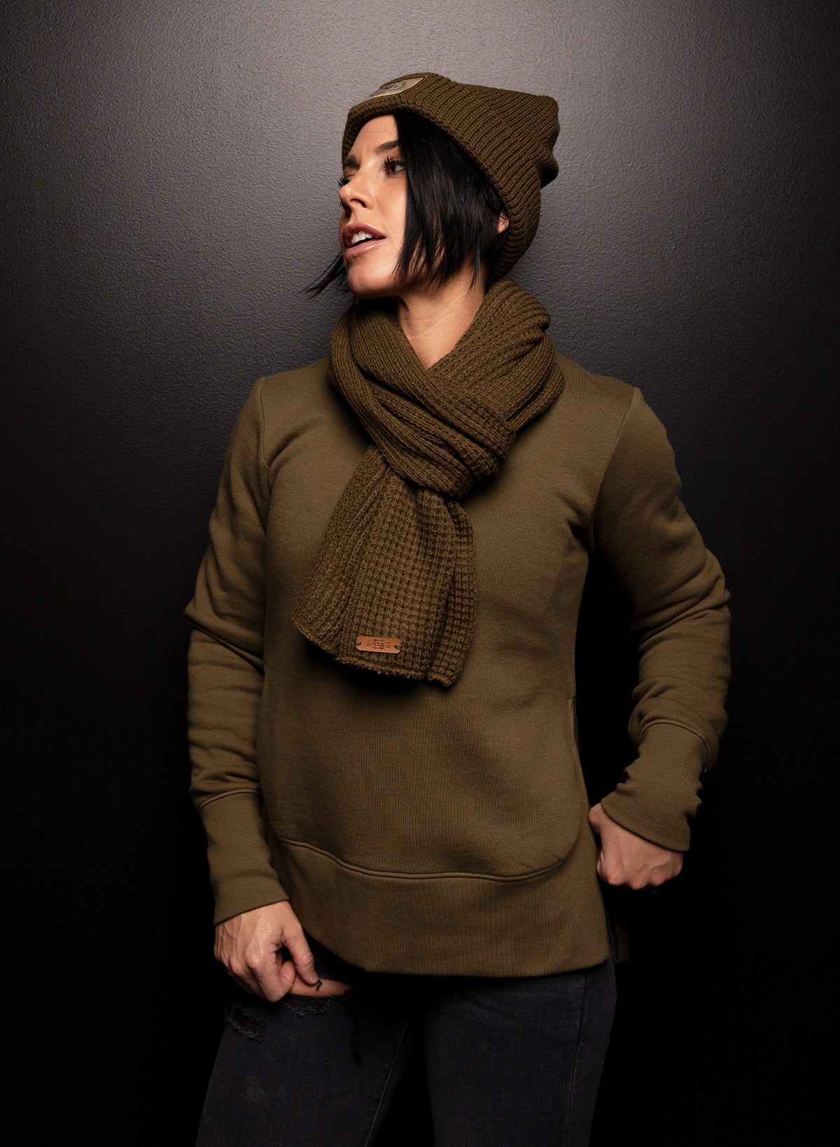 Forever Scarf - Soft & Stylish Olive Green Winter Accessory for Women | Perfect for Cold Weather, Outdoor Activities & Fashion Outfits