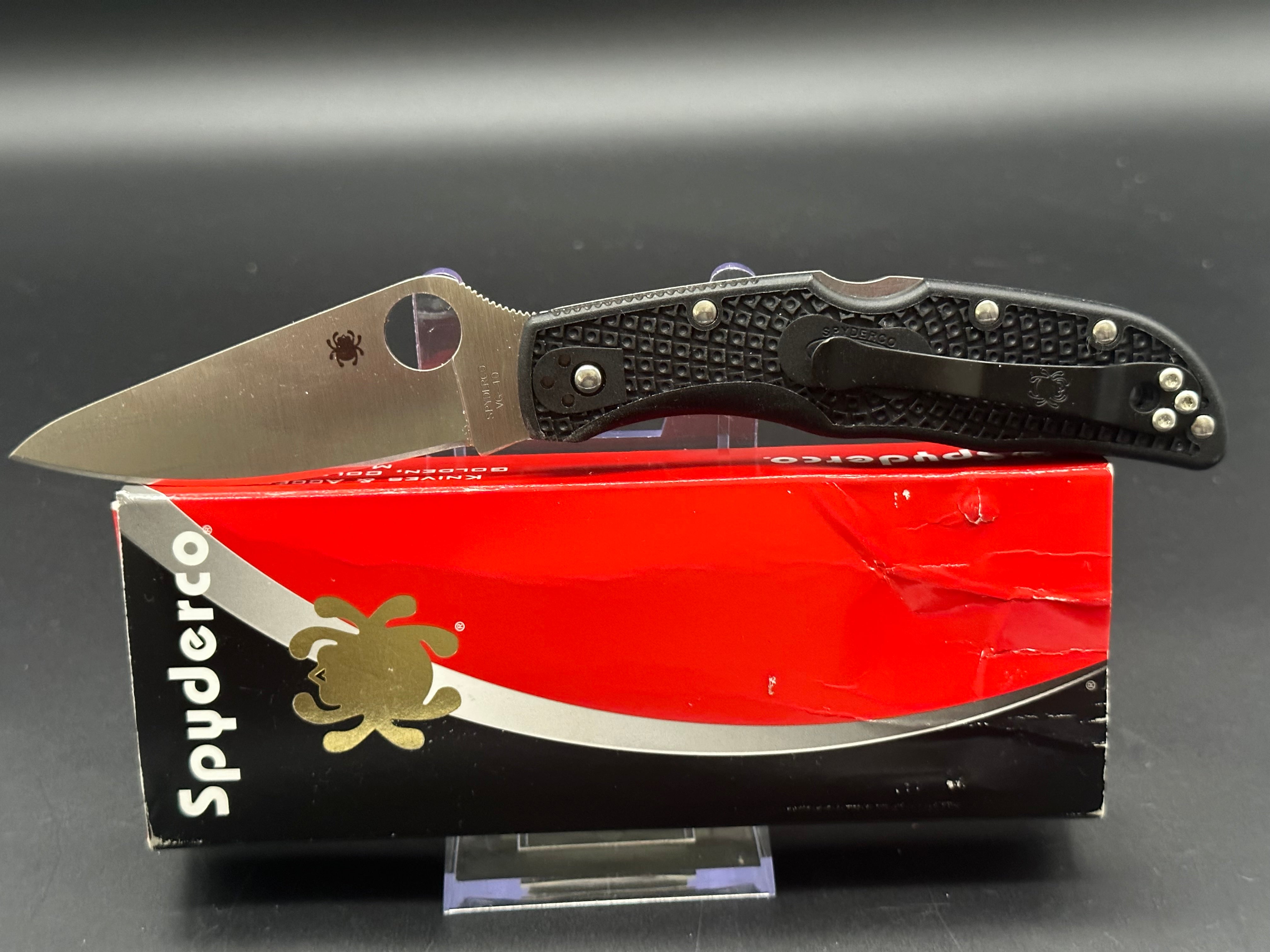 Spyderco Endela FRN Scales Folding Knife with VG-10 Stainless Steel Blade - EDC, Outdoor, Camping & Survival Gear