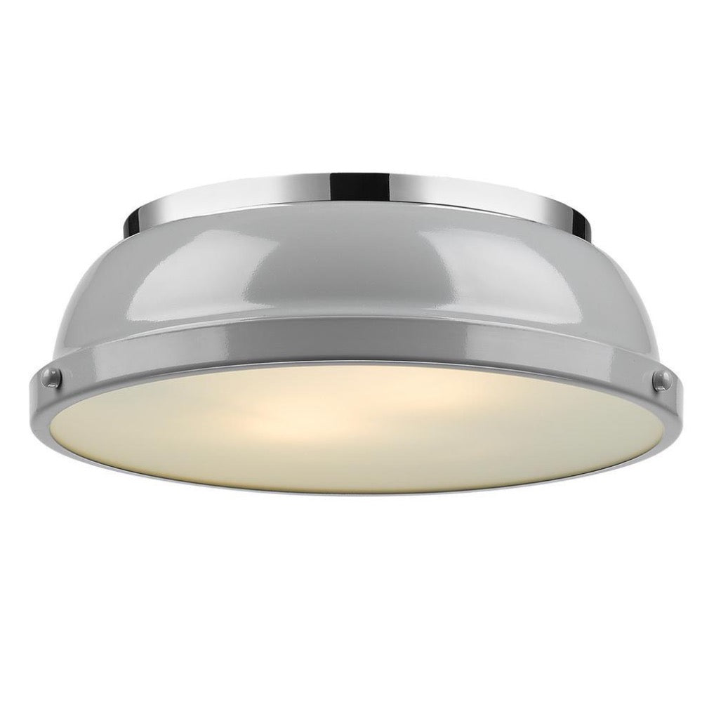Elm 14 Inch Chrome Flush Mount Ceiling Light - Modern & Sleek Lighting Fixture for Bedroom, Kitchen, or Hallway
