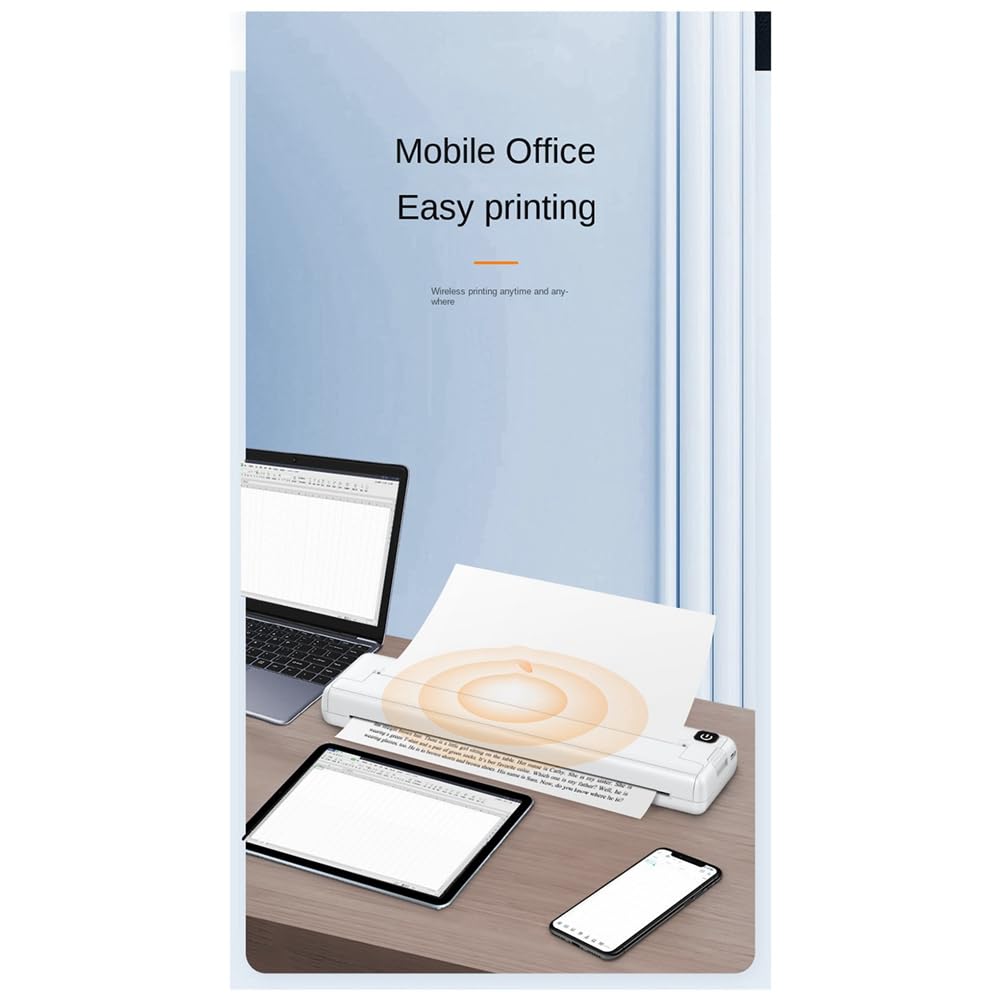 SUUNY Inkless Portable A4 Thermal Printer - Wireless Bluetooth Handheld Printer for Home & Office Use | Easy to Use, Compact Design | Perfect for Receipts, Labels & On-the-Go Printing