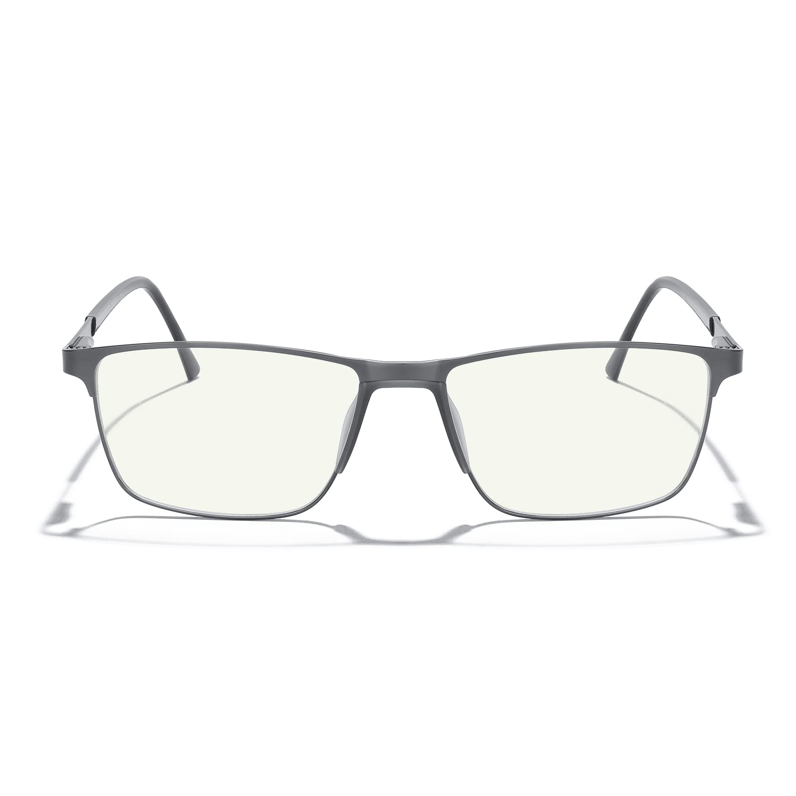 Blue Light Blocking Glasses for Men - Fashion Metal Frame Reading Glasses with Spring Hinge - Computer Glasses, Gaming Glasses & Night Driving Eyewear