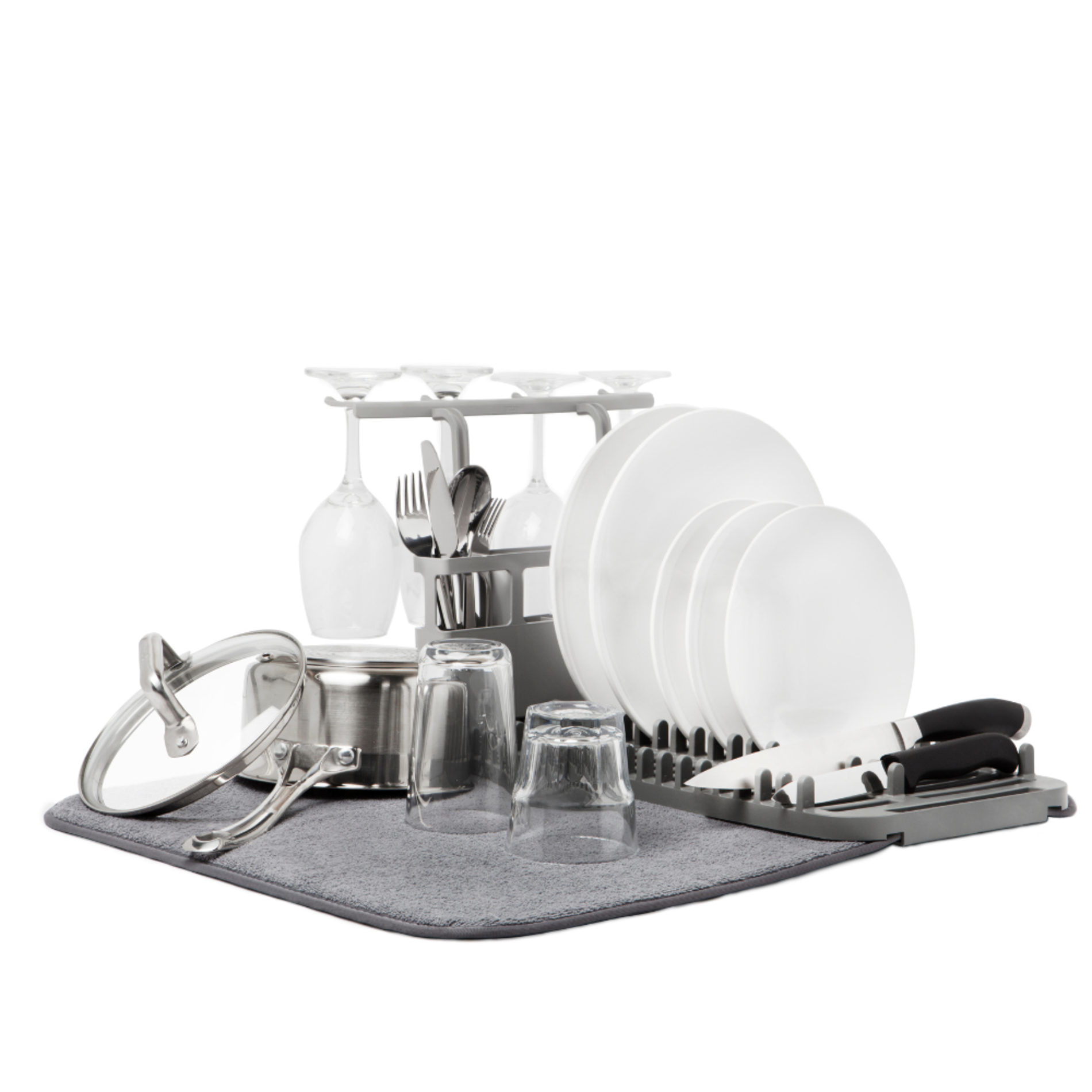 Udry Stainless Steel Dish Rack & Utensil Caddy - Space Saving Kitchen Organizer for Drying Dishes, Cups, and Cutlery - Perfect for Small Apartments, RVs, and Compact Kitchens
