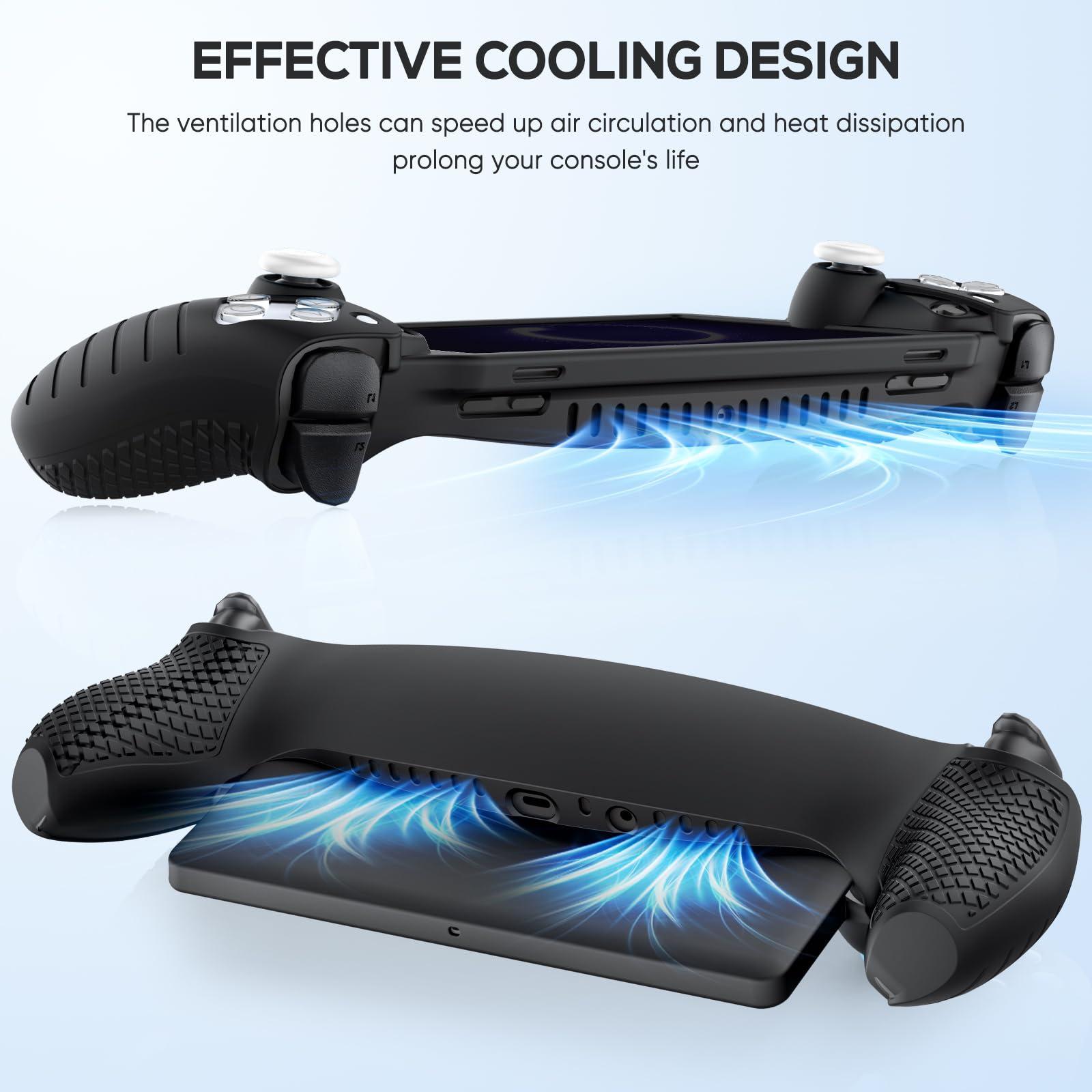 KINWIN 8-in-1 Accessories Bundle for PS5 Portal - EVA Carrying Case, Silicone Cover, 2 Screen Protectors & 4 Thumb Grips | Perfect for Travel Protection & Enhanced Gaming Experience on PlayStation Portal