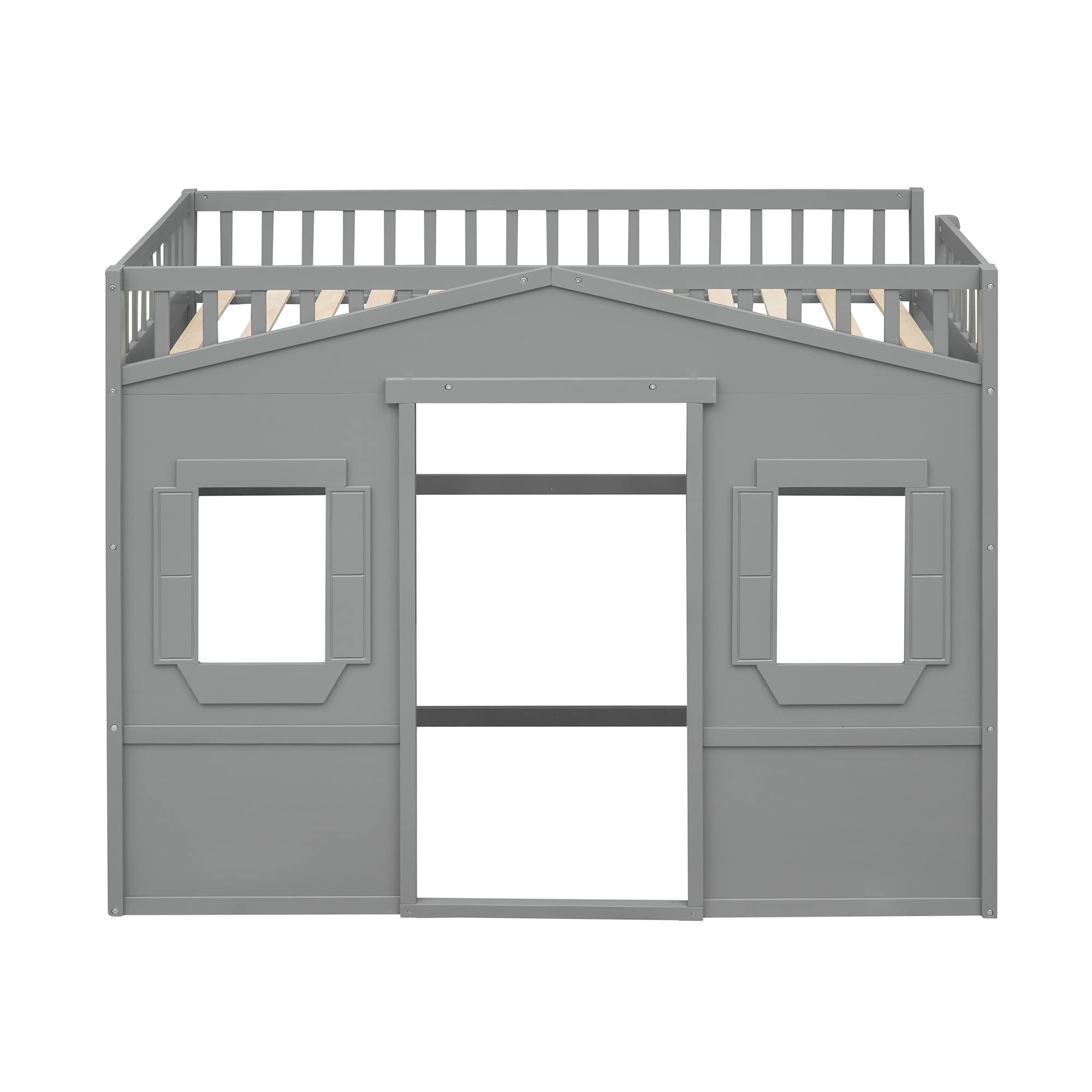 MERITLINE Twin Size Wooden Loft Bed for Kids & Teens - Sturdy High Loft Bed Frame with Side Ladder, 51.6