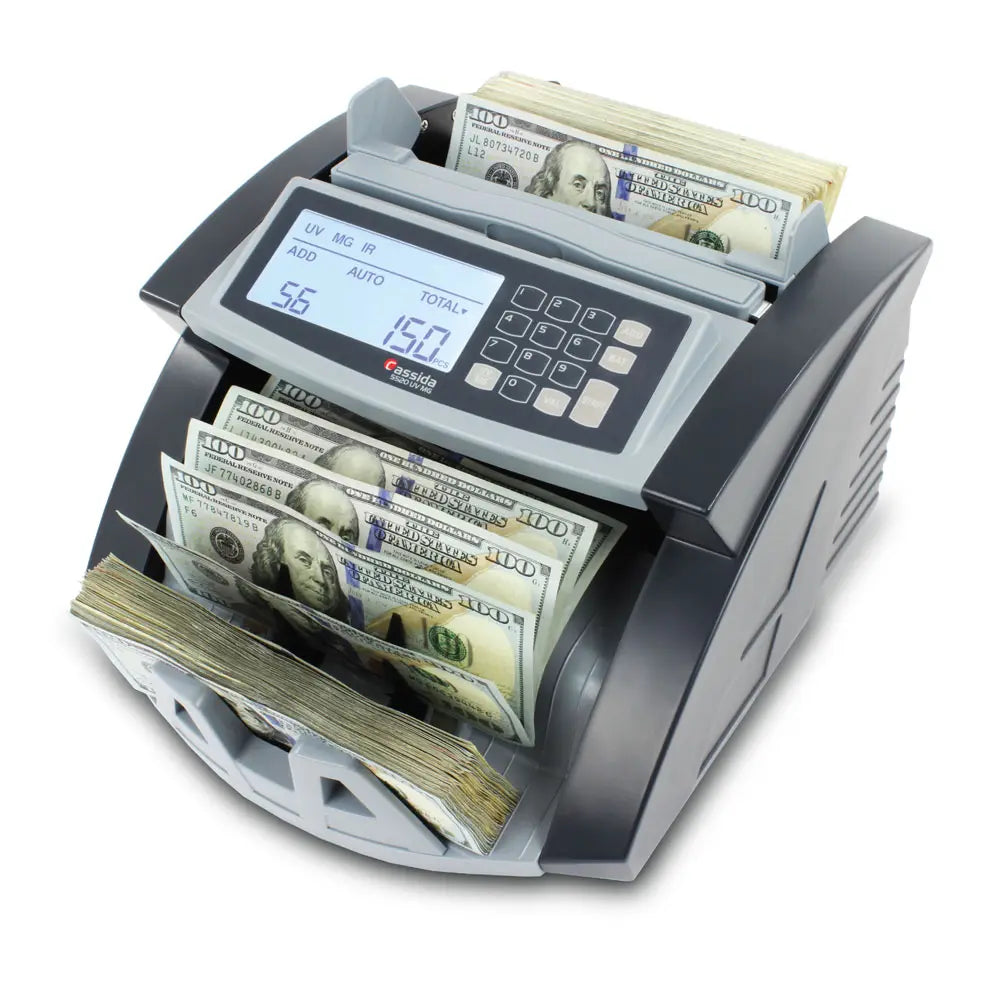 Cassida 5520 UV & MG Currency Counter with ValuCount Technology - High-Speed Bill Counting Machine with UV/MG Counterfeit Detection for Banks, Retail Stores & Cash Handling Businesses