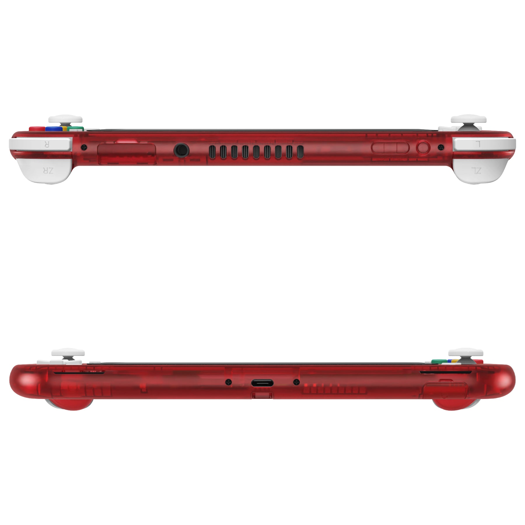 eXtremeRate Clear Red DIY Replacement Shell for Nintendo Switch Lite - Custom Controller Housing with Screen Protector | Perfect for Gaming Enthusiasts & DIY Modders | Enhance Your NSL Handheld Experience