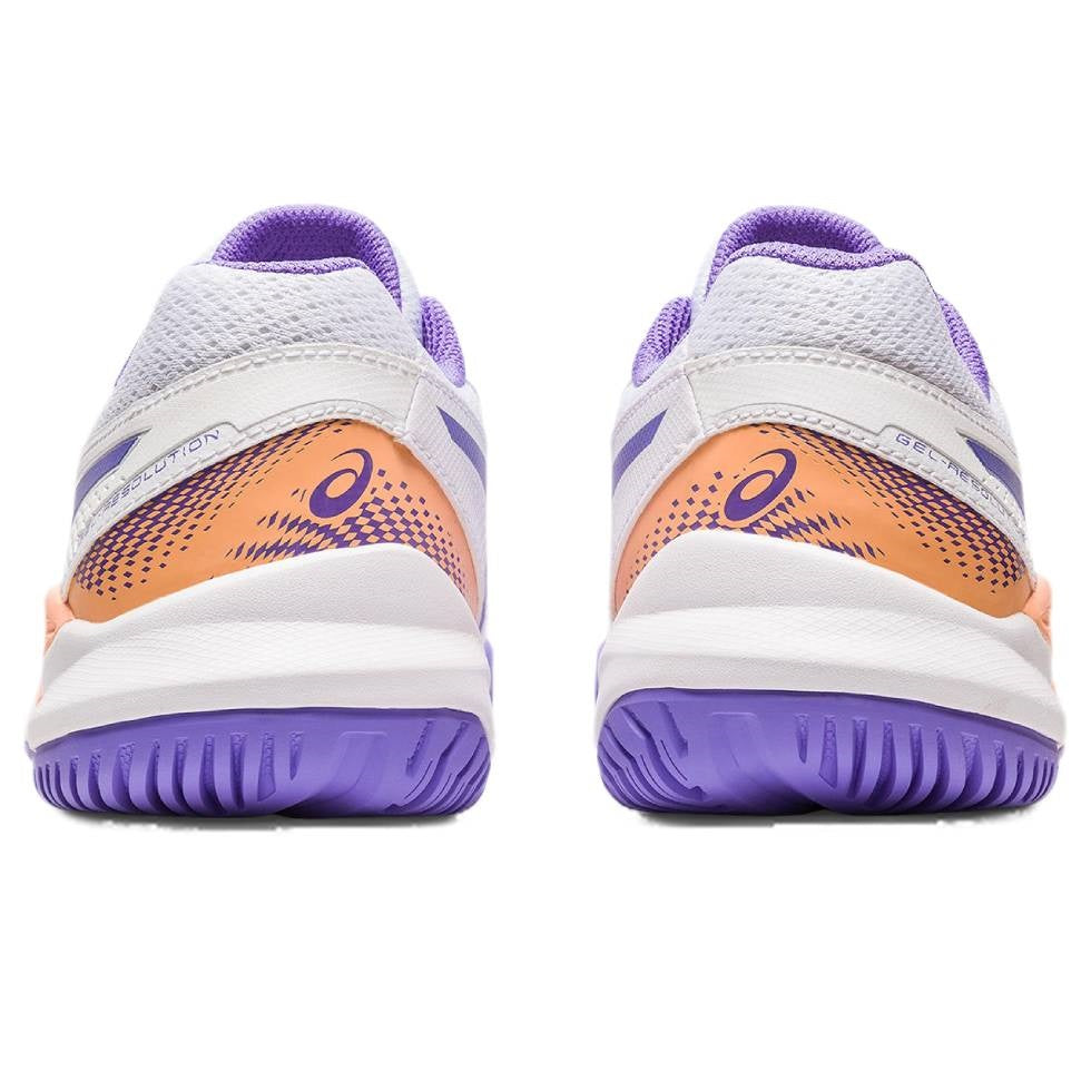 ASICS Gel Resolution 9 GS Junior Tennis Shoes for Kids - Lightweight & Supportive Court Sneakers (White/Purple) - Perfect for Junior Tennis Training & Competitive Matches