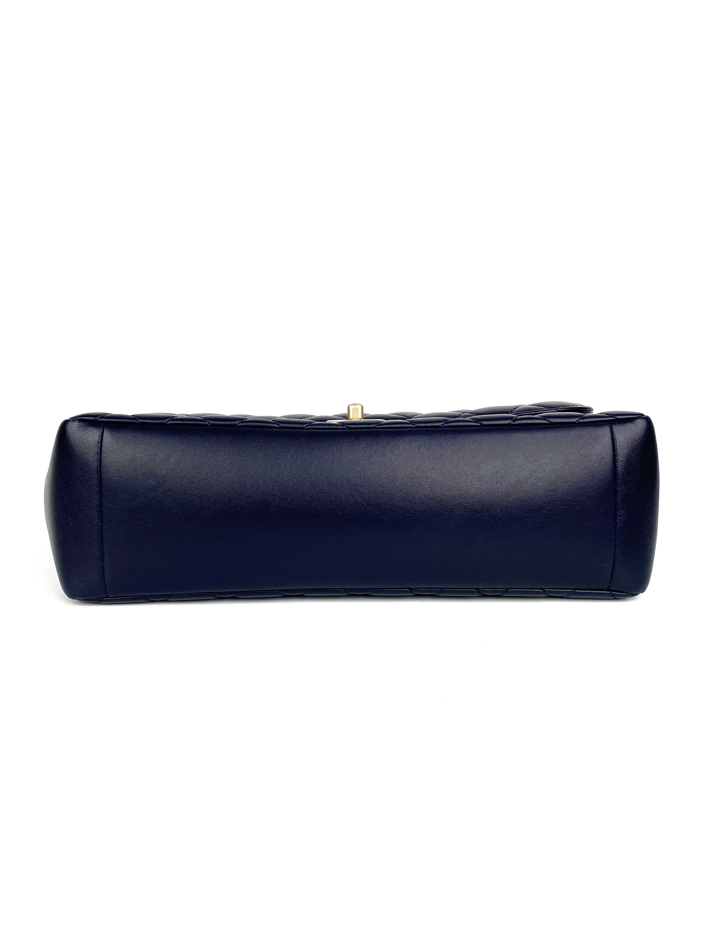 Chanel Navy Blue Jumbo Mademoiselle Chic Flap Bag - Luxury Designer Handbag for Women, Perfect for Work, Evening Events & Special Occasions