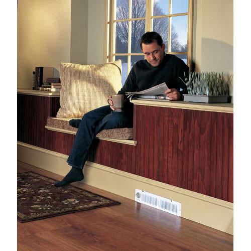 Broan 112 White Electric Baseboard Kickspace Heater with Built-In Thermostat - Perfect for Bathroom, Kitchen, and Small Space Heating