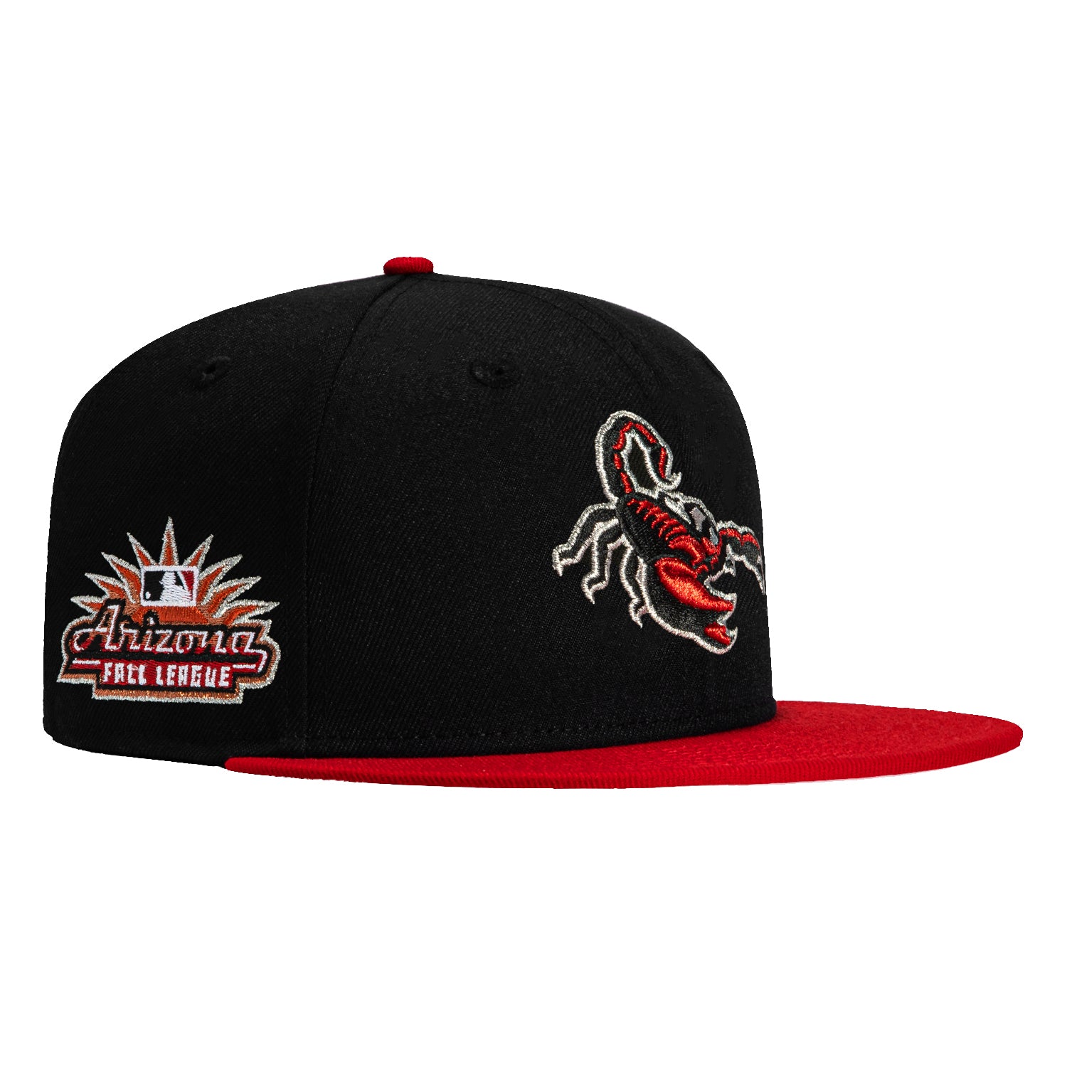 New Era 59Fifty Scottsdale Scorpions Arizona Fall League Patch Snapback Hat - Black & Red Baseball Cap for Men & Women - Perfect for Games, Tailgating & Fan Collections