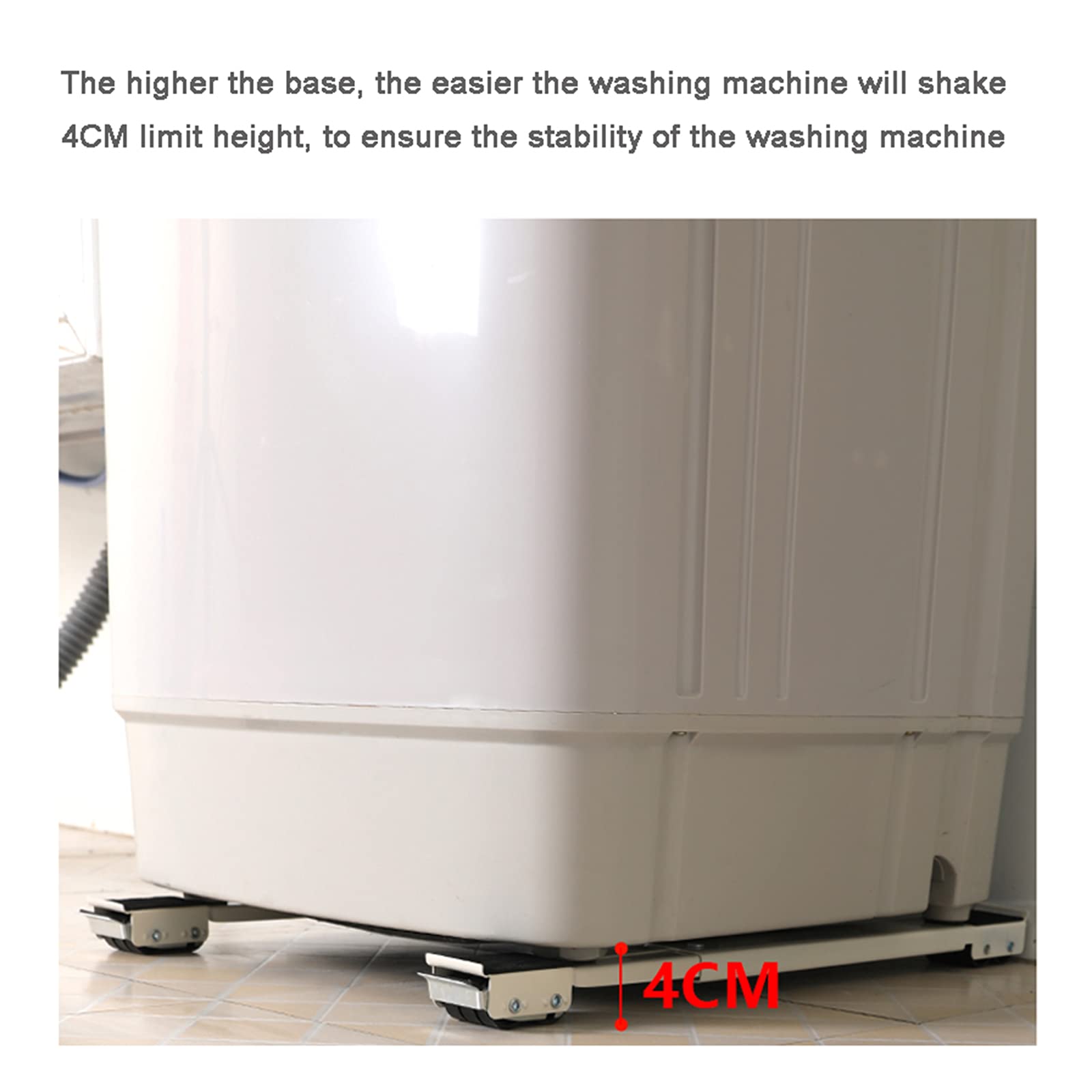 Adjustable Multi-Functional Furniture Dolly Stand - Universal Washing Machine Base, Refrigerator Base & Dryer Base with Mobile Rollers - Heavy Duty Movable Appliance Platform (Silver, Size B) for Home Appliances, Workshop & Office Equipment Moving