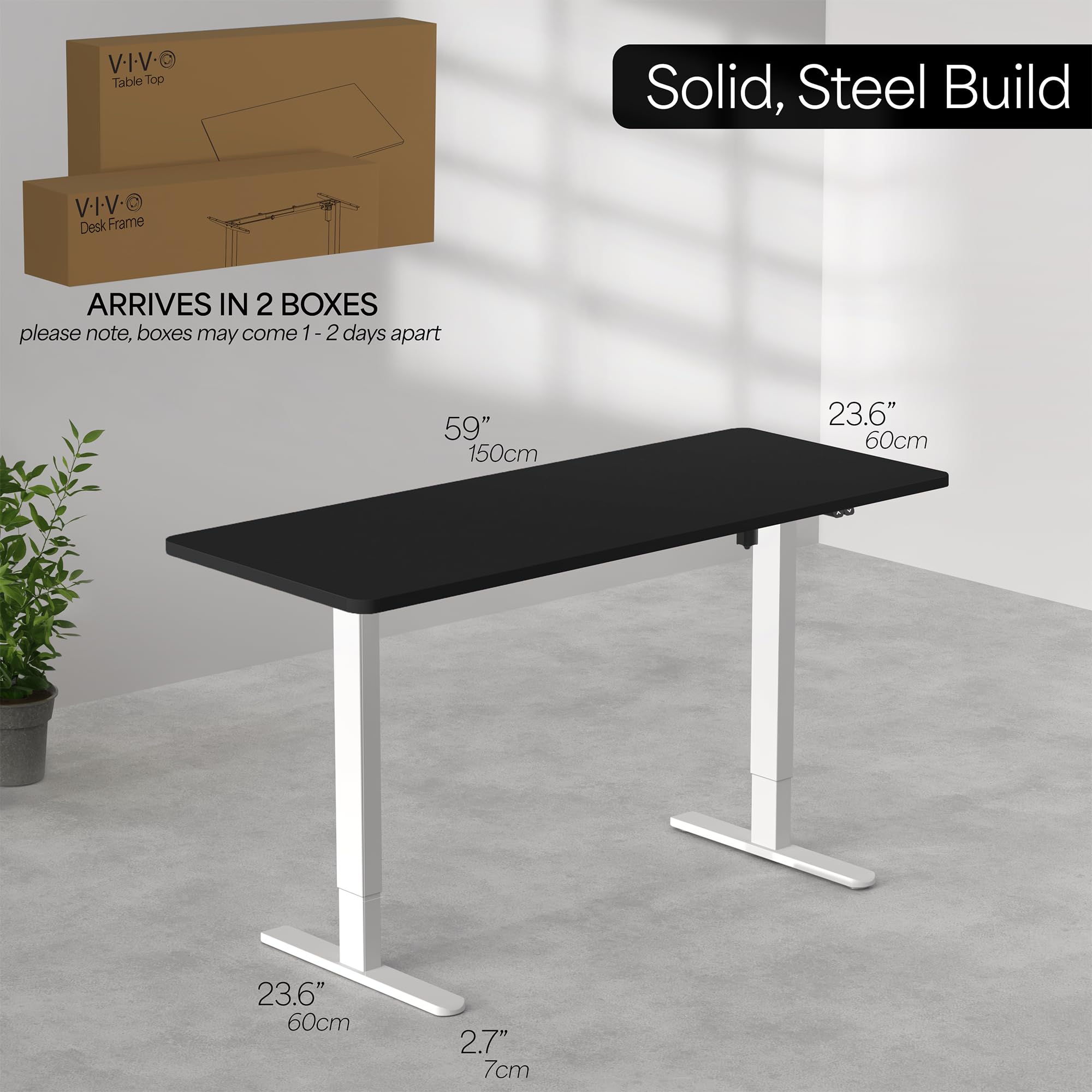 VIVO 60-inch Electric Height Adjustable Standing Desk - 60