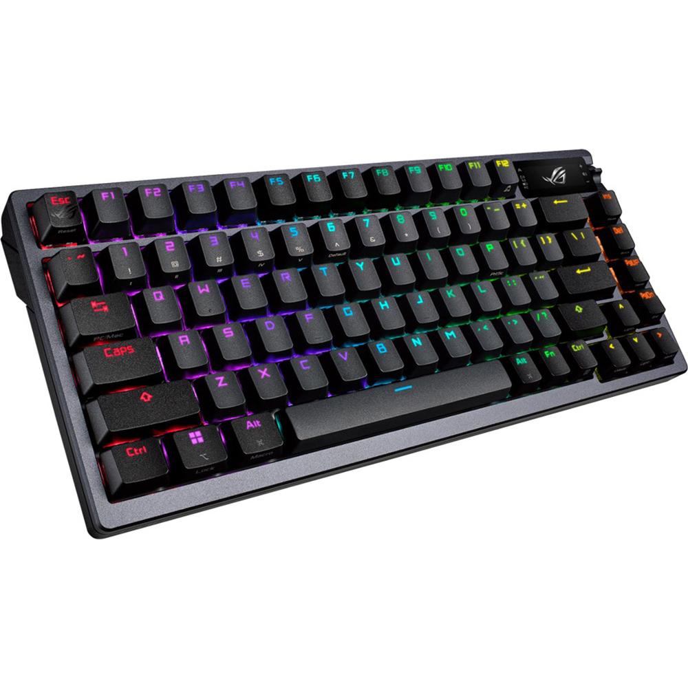 ASUS ROG Azoth NXBL CA PBT Wireless Mechanical Gaming Keyboard - 75% Compact Layout, Hot-Swappable Switches, OLED Display for PC & Mac Gamers - Perfect for Esports, Streaming & Office Work