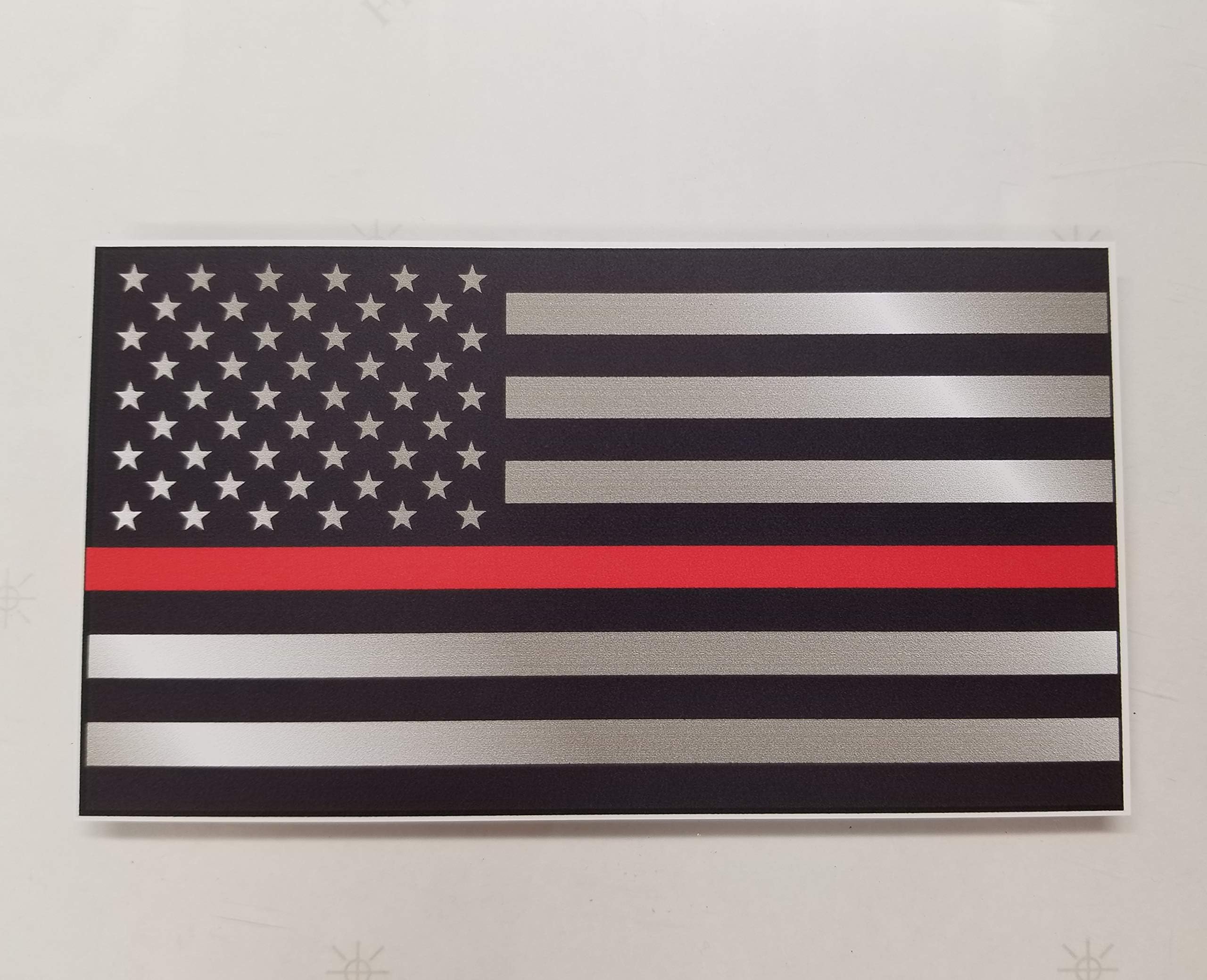 Thin Red Line Flag Decal Sticker - Firefighter Support, Fire Department, Fire Truck - Red Lives Matter - 10 Pack - Perfect for Cars, Trucks, Windows & Laptops to Show Firefighter Appreciation