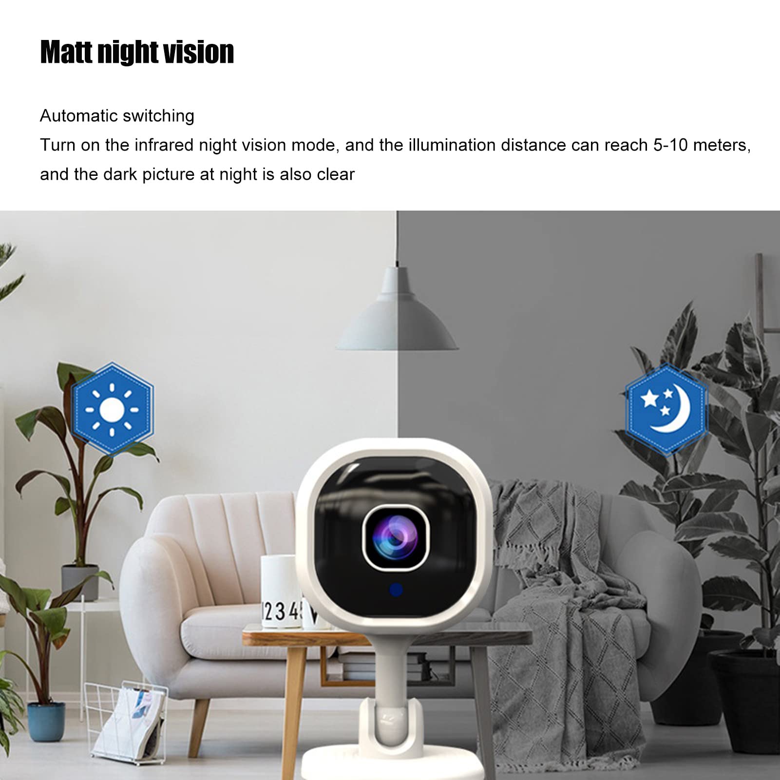 DIYdeg 1080P HD WiFi Smart Security Camera with 2-Way Audio & Night Vision - Indoor Home Security Camera for Baby/Pet Monitoring - Works with Phone App & Motion Detection - Perfect for Nursery, Living Room & Office Surveillance