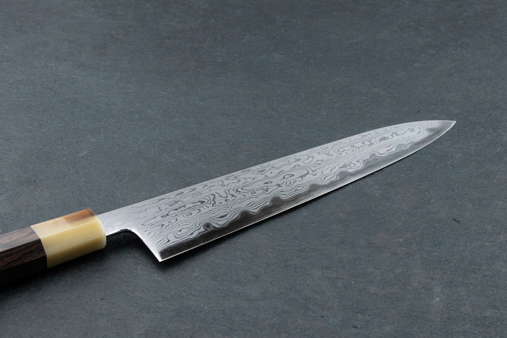 Premium Japanese Damascus Gyuto Knife 240mm - Satoshi Nakagawa x Naohito Myojin Aoichi Series - High-Carbon Steel Chef's Knife for Professional Cooking, Meat Cutting & Sushi Preparation