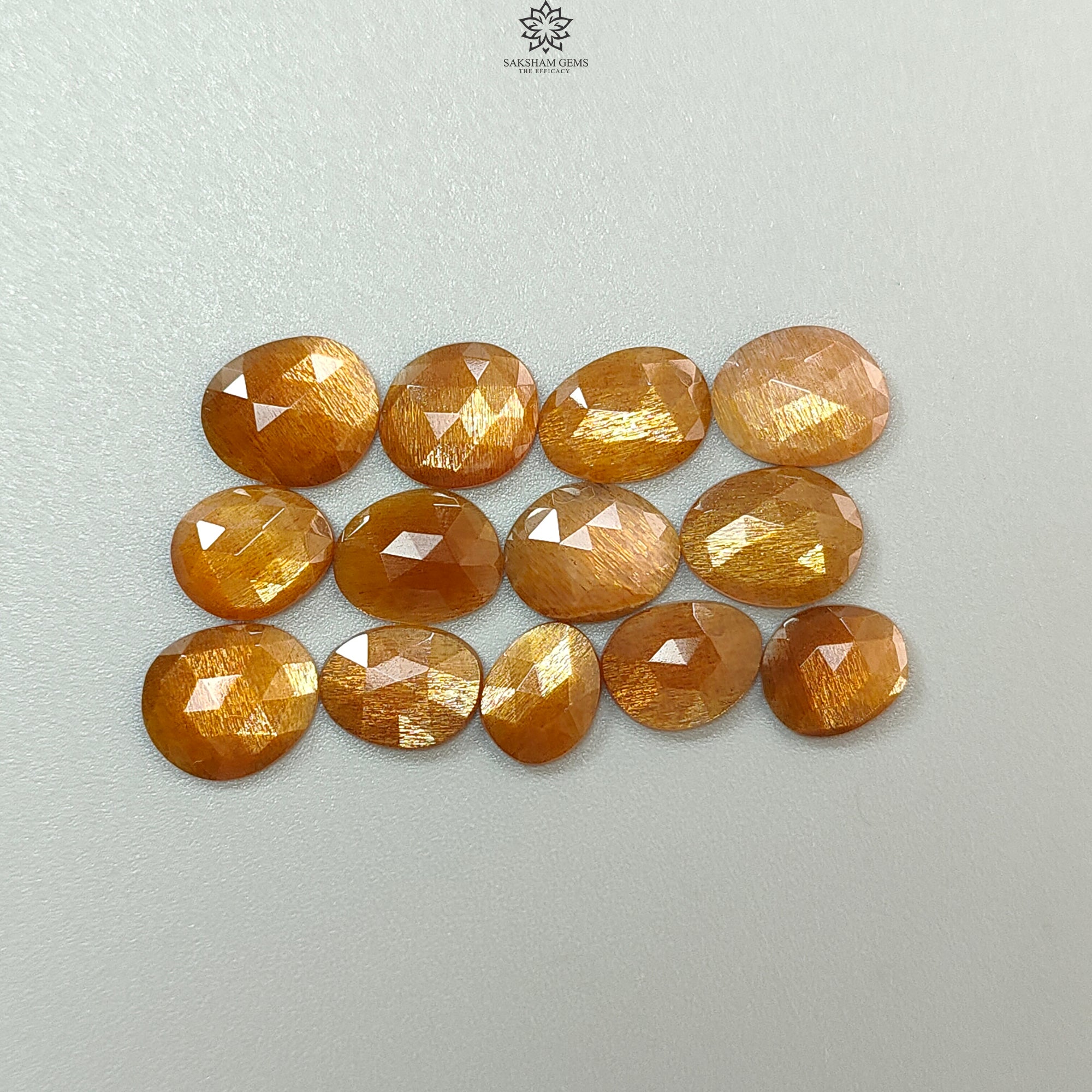 Natural Peach Moonstone, White Opal & Serpentine Rose Cut Slices - Untreated Faceted Gemstone Egg Shapes for Jewelry Making, Wire Wrapping, Pendants & DIY Crafts