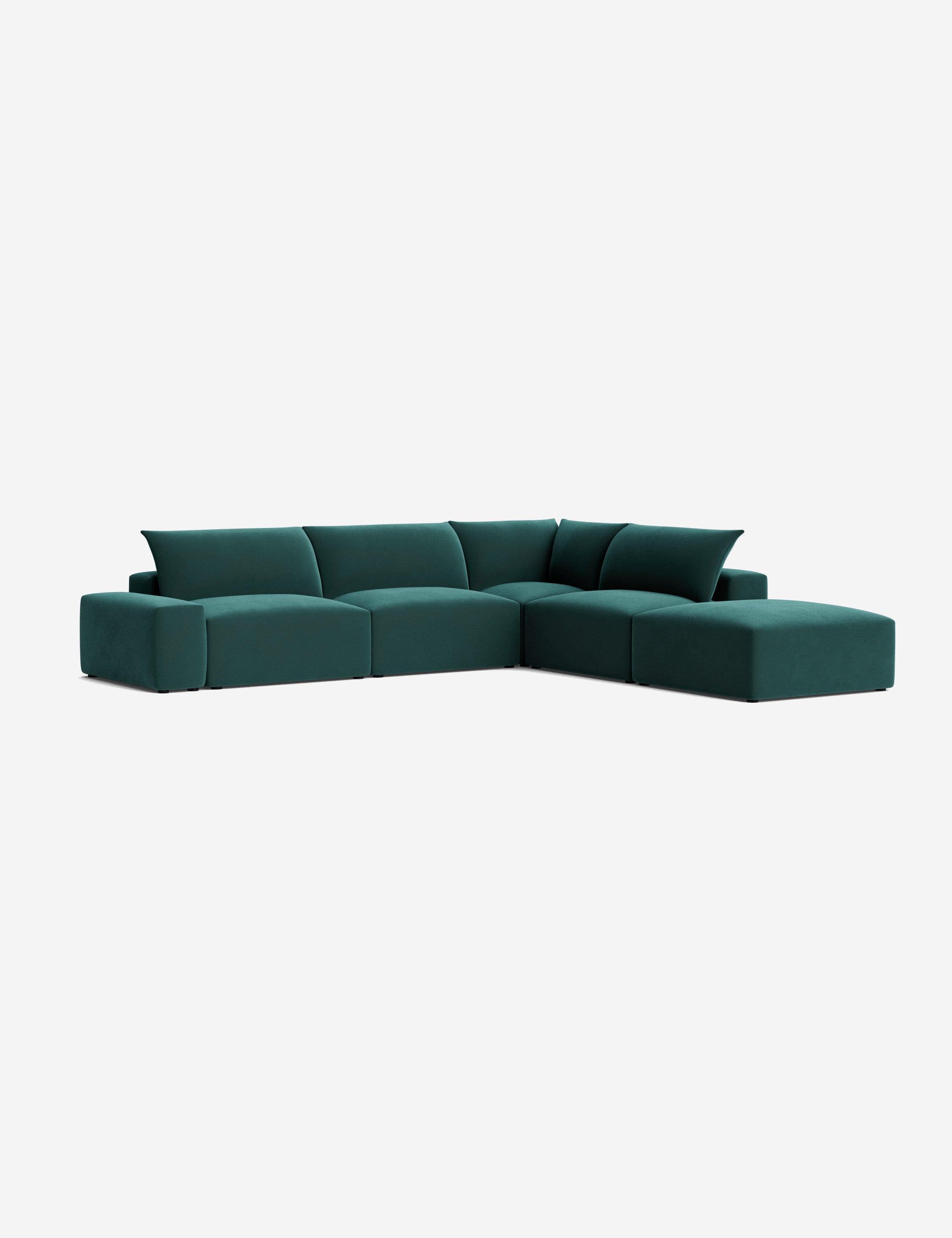 Brinley Chaise Sectional Sofa - Modern L-Shaped Couch with Chaise Lounge for Living Room, Family Room & Home Theater - Comfortable Fabric Upholstery