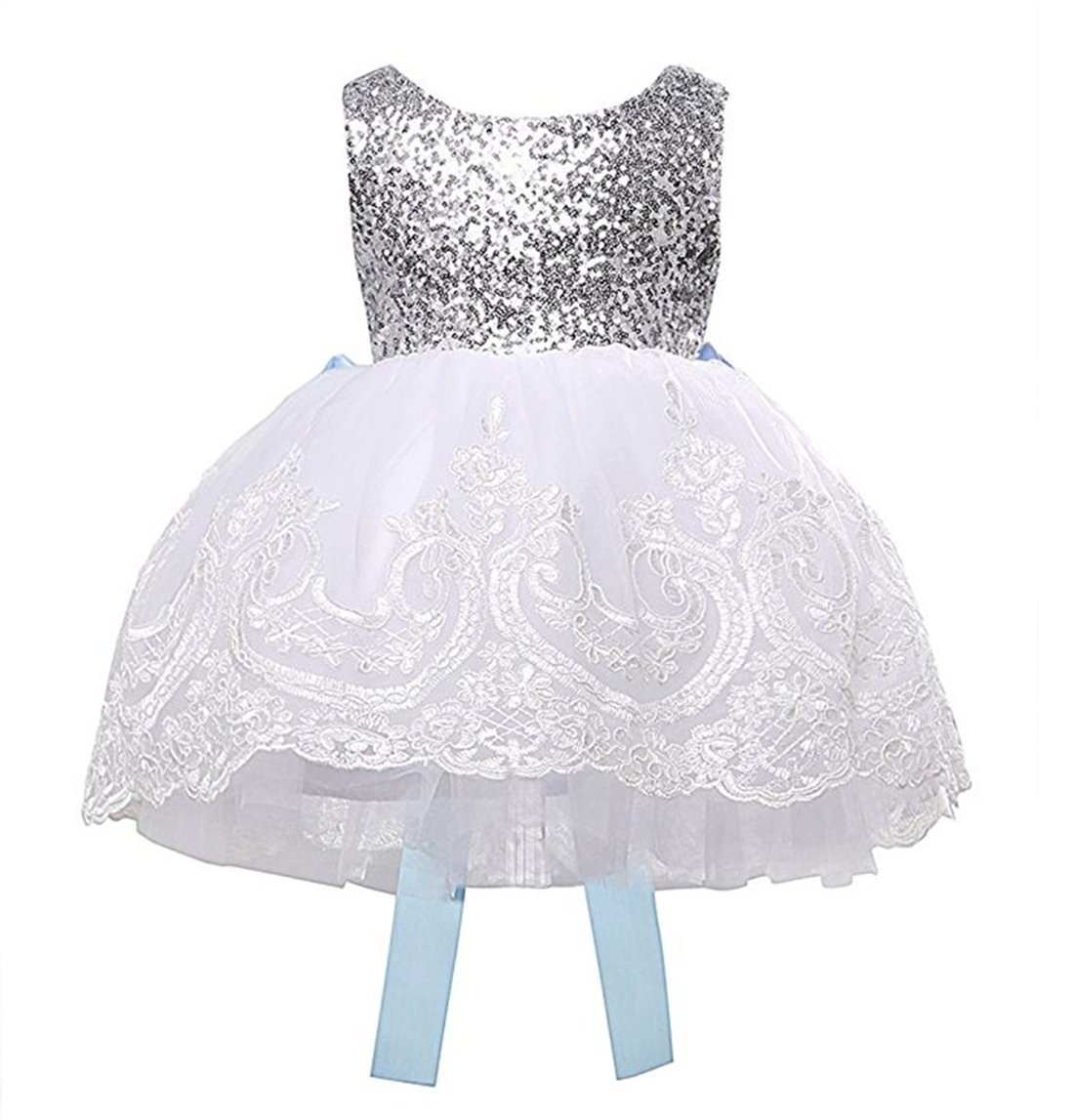 Gllive Girls' Embroidered Lace Sequins Ball Gown - Elegant Tulle Prom Dress for Kids Birthday Party, Pageant & Special Occasions