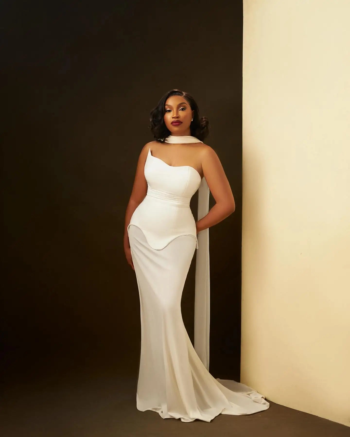 Sexy Black & White Strapless Bandage Bodycon Long Dress for Women - Elegant Evening Gown for Red Carpet, Party, Prom Night and Special Occasions