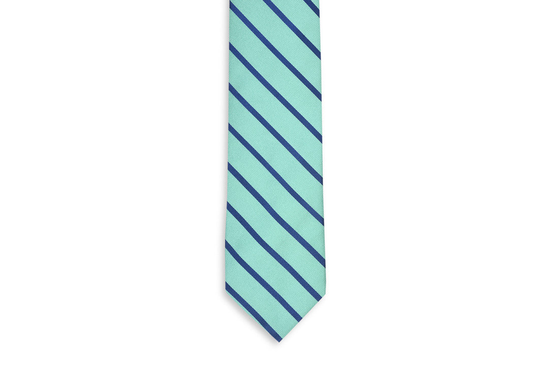Stylish Seaside Stripe Necktie - Sea Glass Color - Perfect for Beach Weddings, Summer Parties & Casual Office Wear