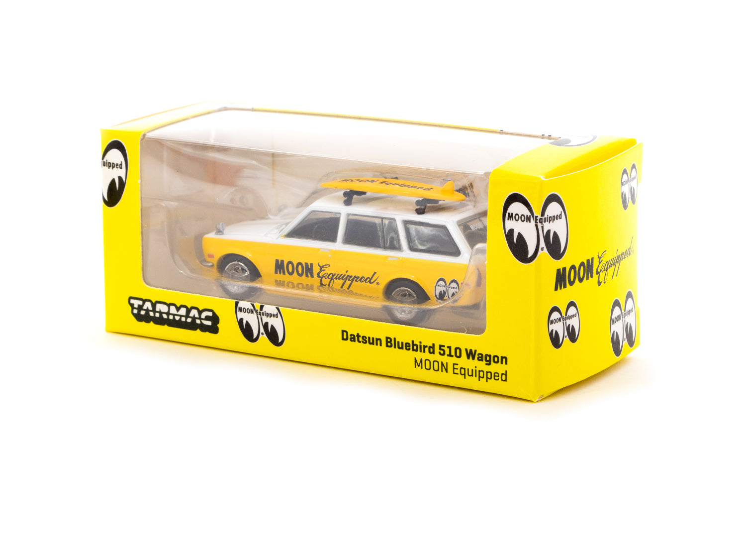 Tarmac Works 1/64 Scale Datsun Bluebird 510 Wagon with MOON Wheels - Diecast Model Car for Collectors & Display - Perfect for Car Enthusiasts & Diorama Scenes