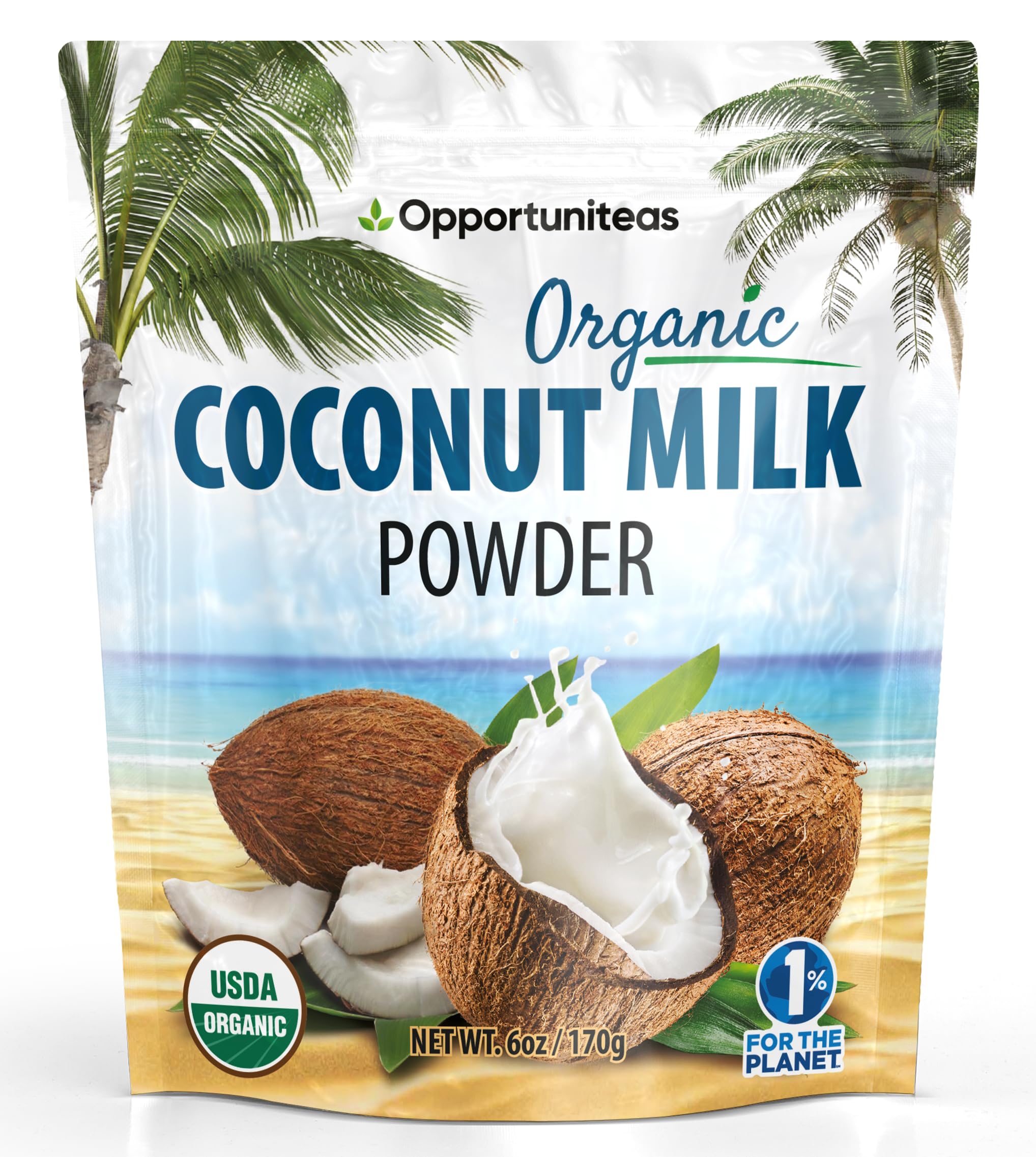 **Opportuniteas Coconut Milk Powder - Non-Dairy Vegan Creamer for Coffee, Tea, Smoothies, Yogurt & Cooking - Full Fat Unsweetened for Keto & Paleo Diet - Low-Temperature Dried Powder - Perfect for Baking, Lattes & Healthy Recipes**
