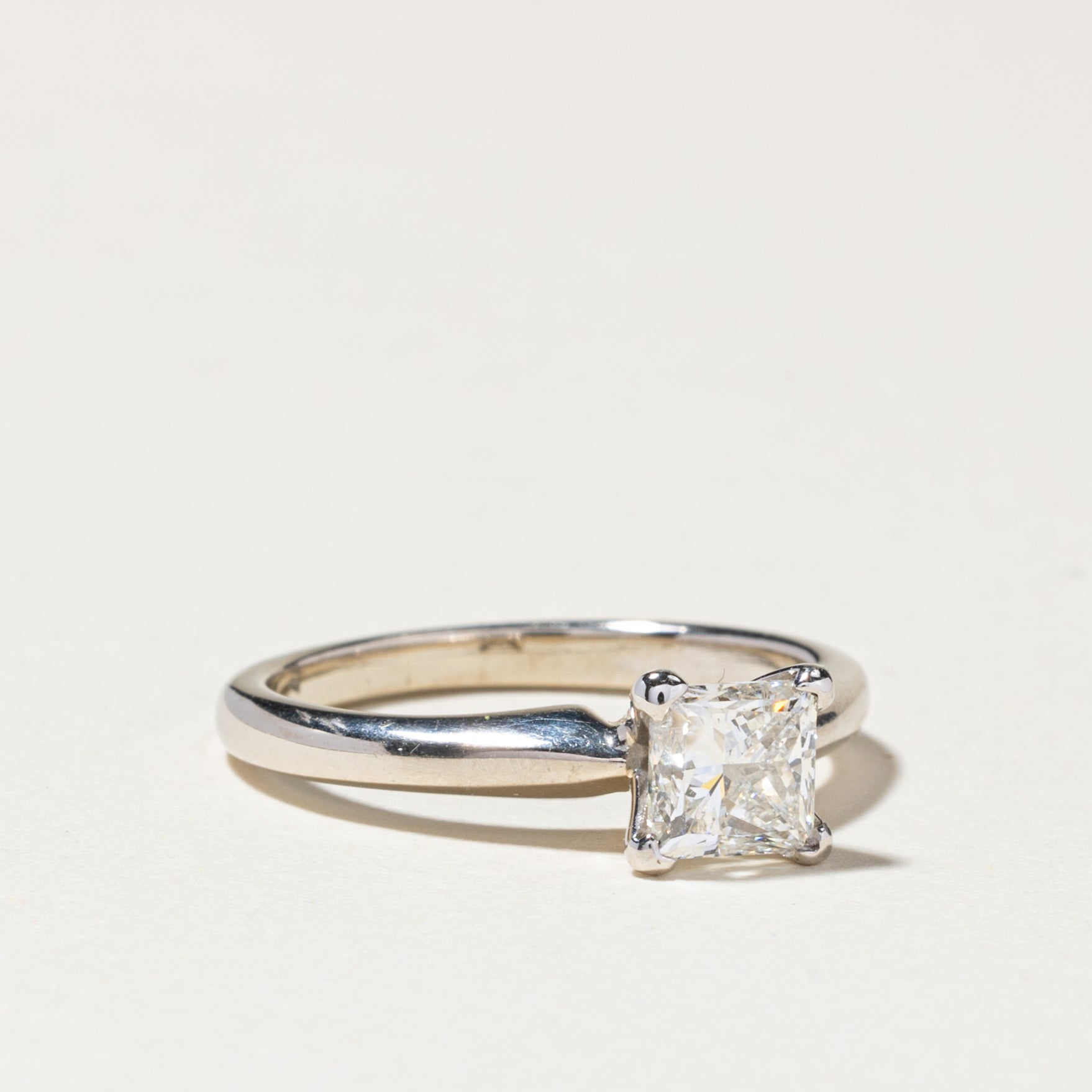 14K White Gold Diamond Ring - 0.88ct Round Cut Solitaire Engagement Ring, Size 6 | Perfect for Proposals, Anniversaries & Special Occasions