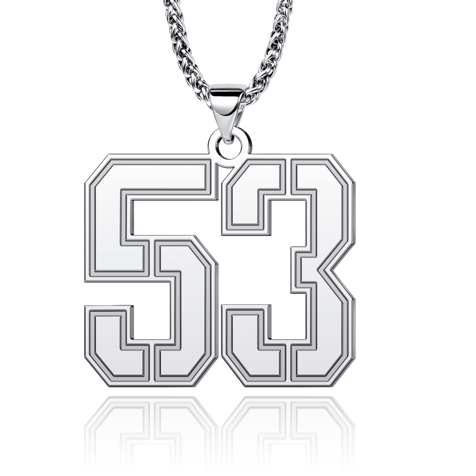 YSAHan 1-99 Stainless Steel Baseball Number Pendant Chain Necklace for Men & Boys - Sporty Jewelry Gift for Baseball Fans (Perfect for Game Days, Birthdays & Fan Appreciation)