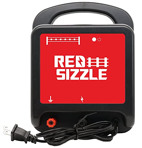 Red Sizzle 62M 6.5 Joule Electric Fence Charger for Large Pastures - Heavy Duty Plug-in Energizer for Livestock Protection & Wildlife Deterrent (Bears, Deer) | Perfect for Farm Security & Animal Containment