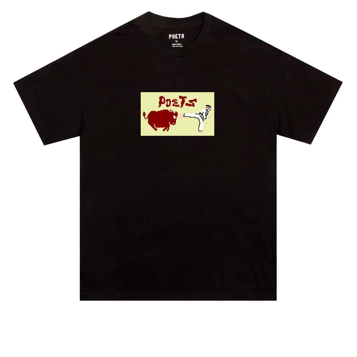Poets Karate Champ DTG Printed T-Shirt - Black Cotton Tee for Men & Women - Perfect for Martial Arts Training, Casual Wear & Street Style