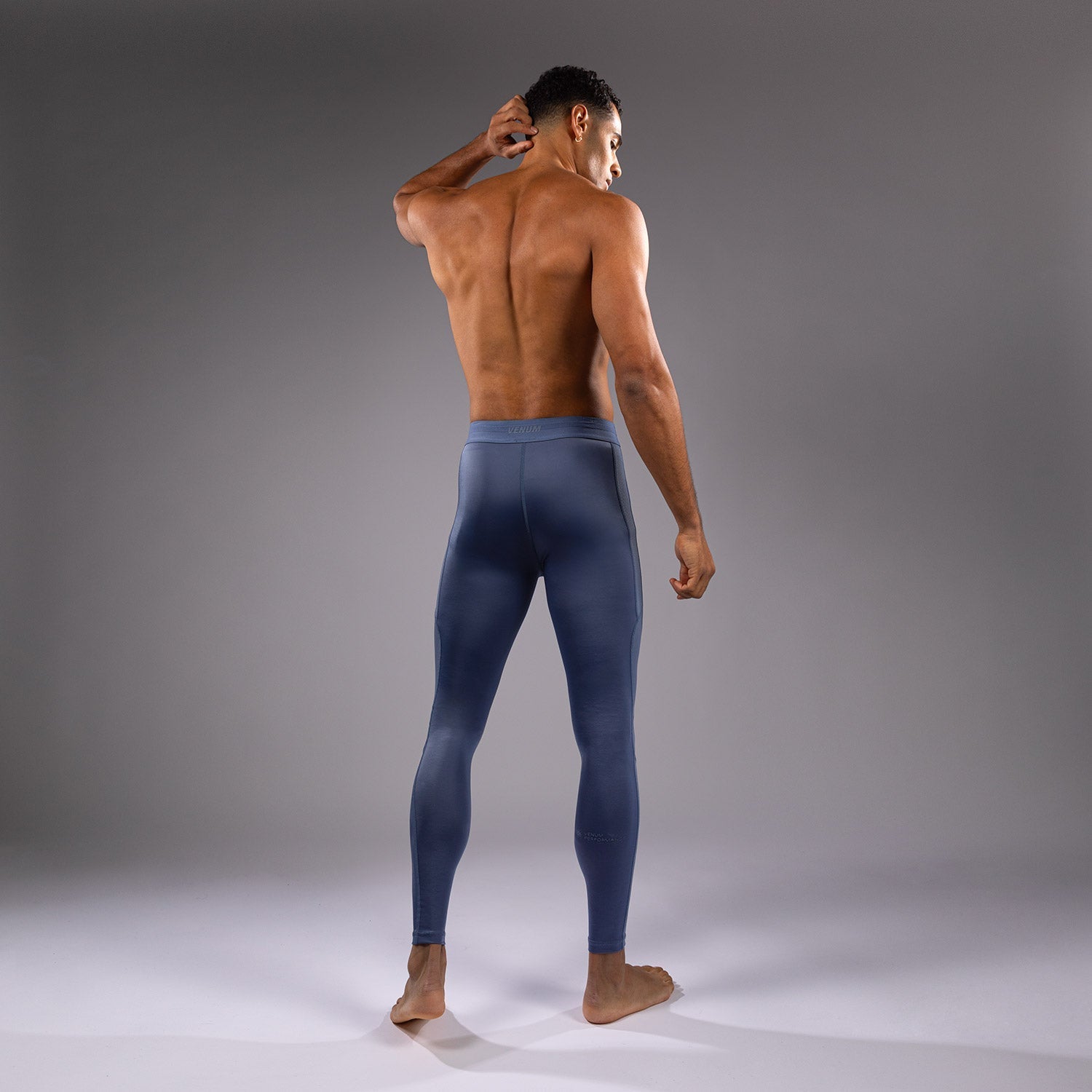 Venum G Fit Air Men's Compression Spats - Breathable Workout Leggings for MMA, Gym & Training | Foggy Blue | Moisture-Wicking & Flexible for High-Intensity Exercise