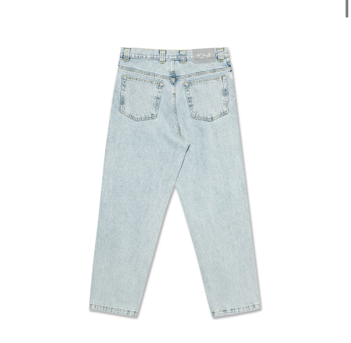 Polar Skate Co. '93 Light Blue Denim Skate Pants - Vintage Style Skateboarding Jeans for Men & Women - Perfect for Streetwear, Casual Wear & Skate Sessions