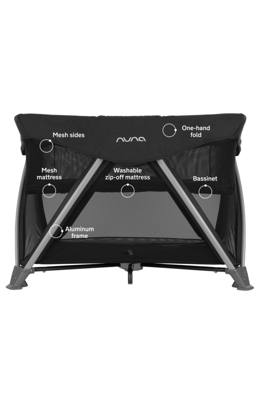 Nuna Sena Aire 2022/2023 Lightweight Travel Crib with Removable Bassinet - Perfect for Baby Sleep, Travel & Home Use