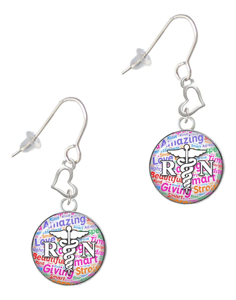 Delight Jewelry Silver-Tone Small Heart French Hook Earrings for Women - Elegant Dome Design for Everyday Wear & Special Occasions