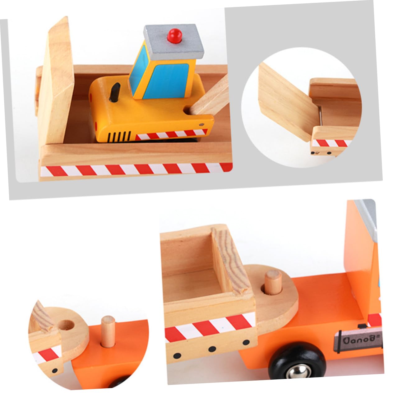 COSMEVIVI Kids Construction Vehicle Toy Set - 1PC Excavator Engineering Car Toy for Boys & Girls Ages 3-8 | Durable Bamboo Material | Perfect for Sandbox Play, Construction Pretend Play & STEM Learning