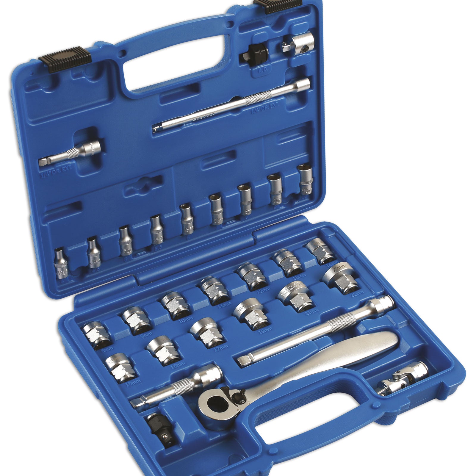 31-Piece Low Profile Dual Drive Socket Set - Metric & SAE Sockets for Tight Spaces - Perfect for Automotive, DIY, and Home Repairs