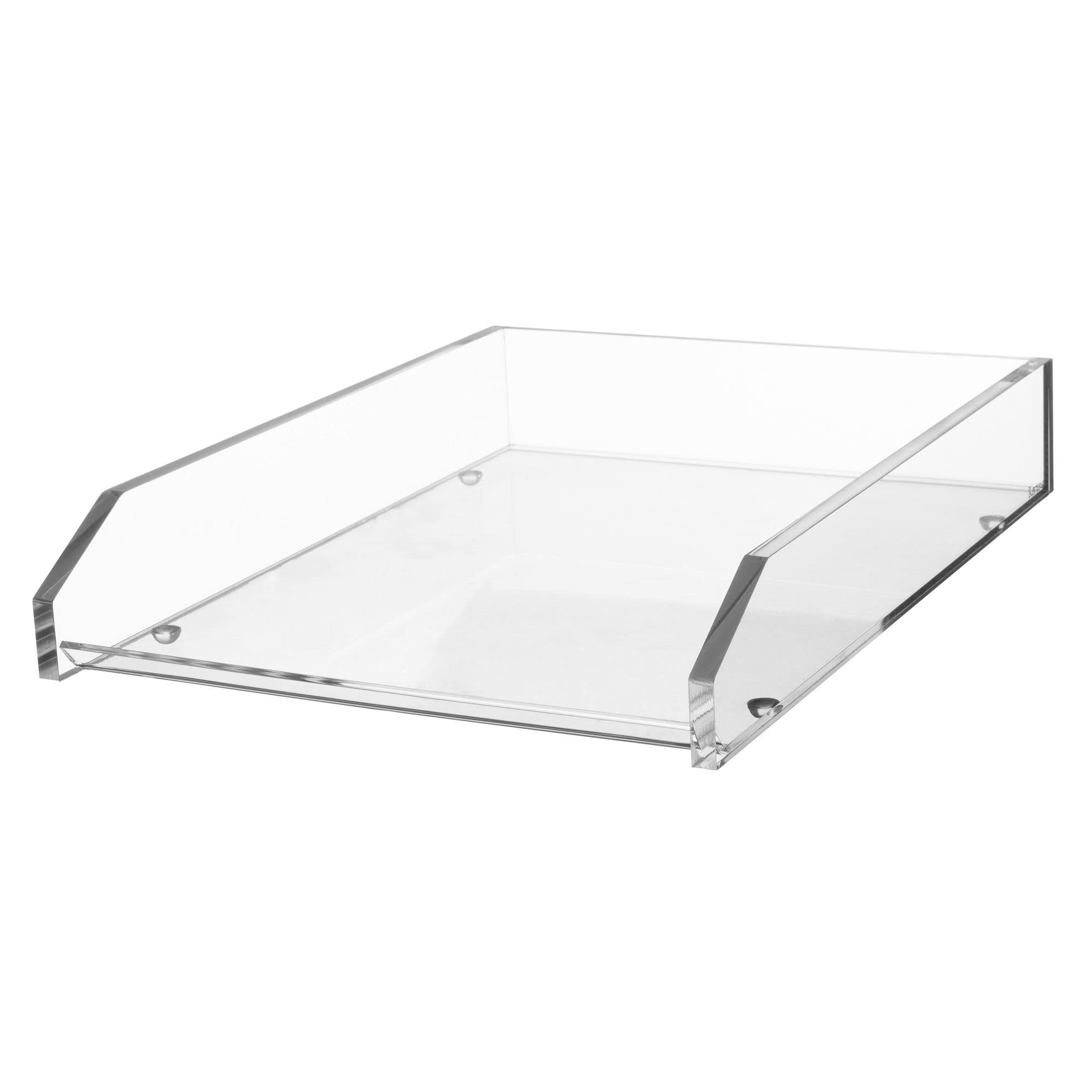 Kantek Clear Acrylic Large Letter Tray - Stackable Desk Organizer with Non-Skid Feet, 10.6