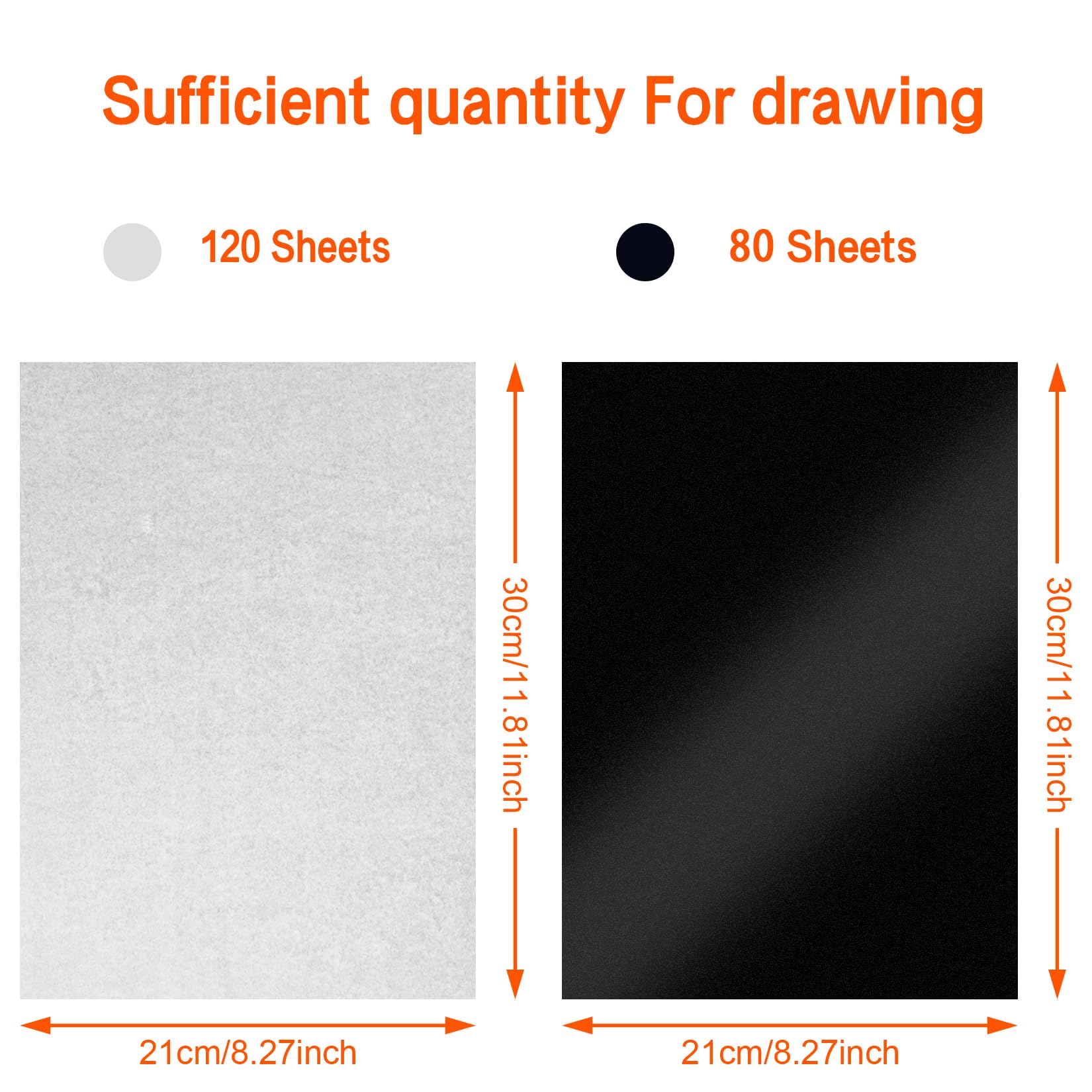 PSLER Translucent Tracing Paper for Drawing - Transfer Paper for Artists, Sketching, Lettering with Pencil, Ink & Markers (Black & Transparent) - Perfect for DIY Crafts, Calligraphy & Art Projects