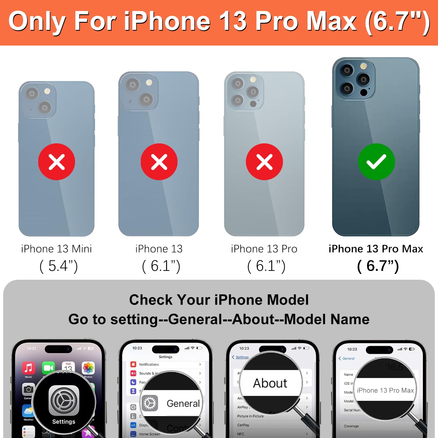 RFID Blocking PU Leather Wallet Phone Case for iPhone 13 Pro Max (6.7