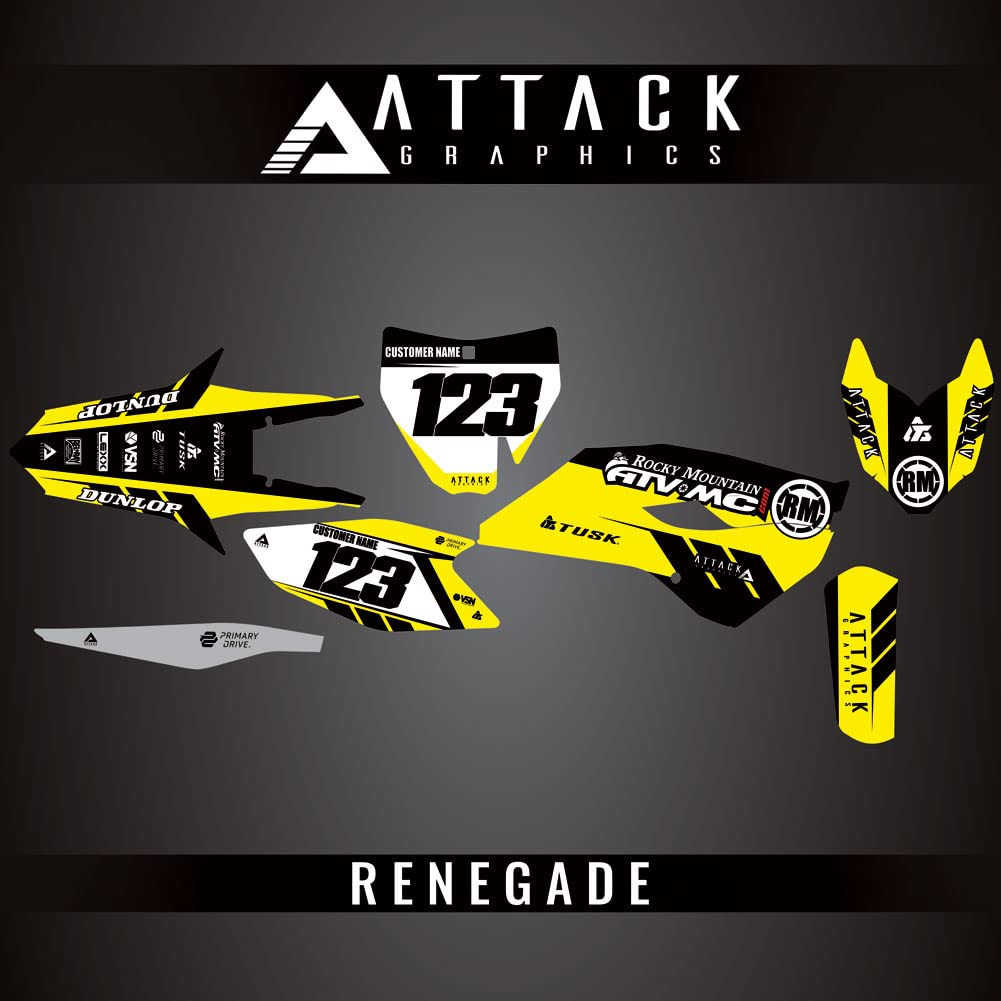 Attack Graphics Custom Renegade Complete Bike Graphics Kit for Husqvarna TC 250 2016 - Dirt Bike Decal Sticker Set for Motocross & Off-Road Racing - Upgrade Your Motorcycle Aesthetics