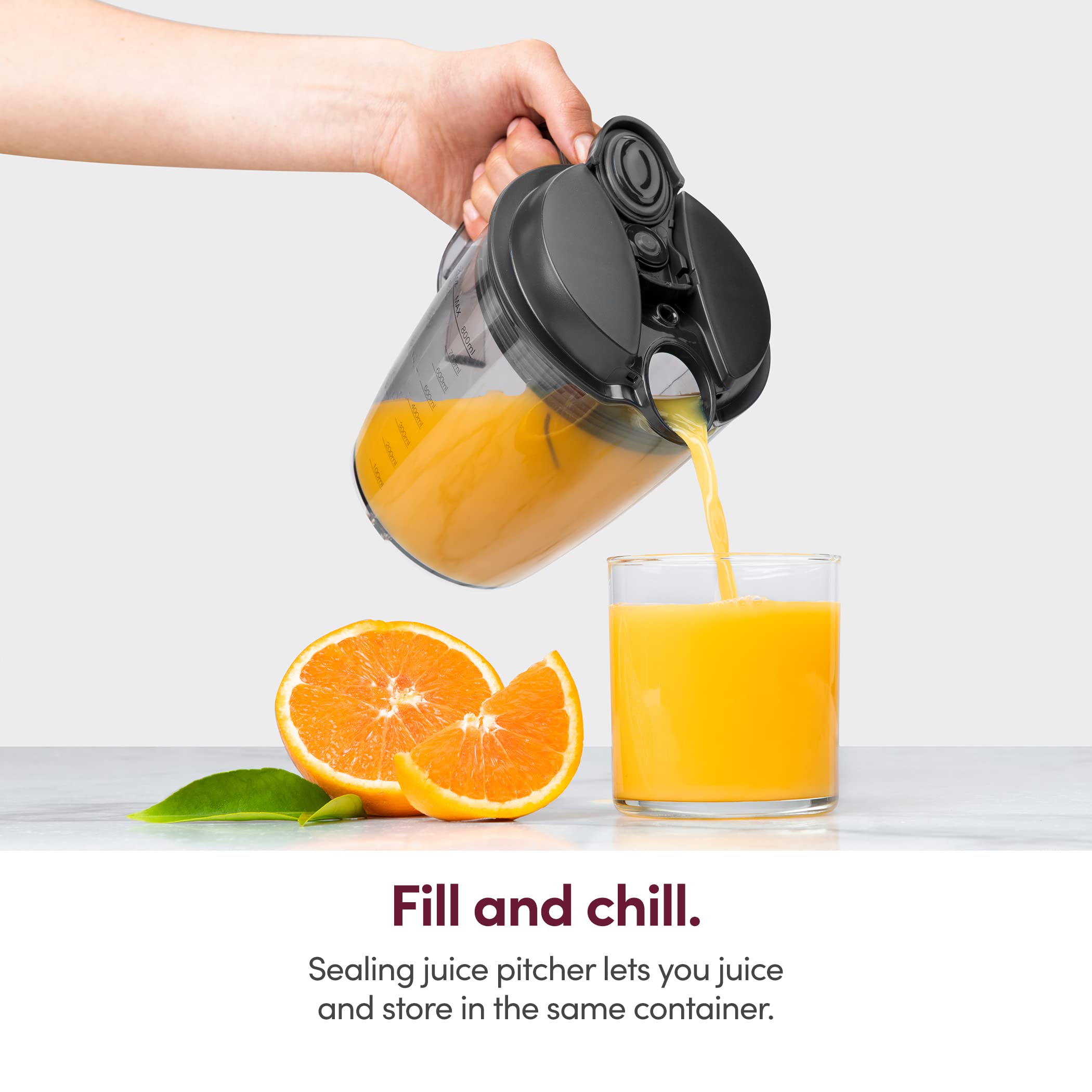 NutriBullet Juicer Pro 1000W High-Speed Centrifugal Juicer - 27oz (1.5L) Large Capacity for Fruits & Vegetables - Easy Clean & Quiet Operation - Perfect for Healthy Juicing, Detox & Breakfast Smoothies - Silver (Model NBJ50200)