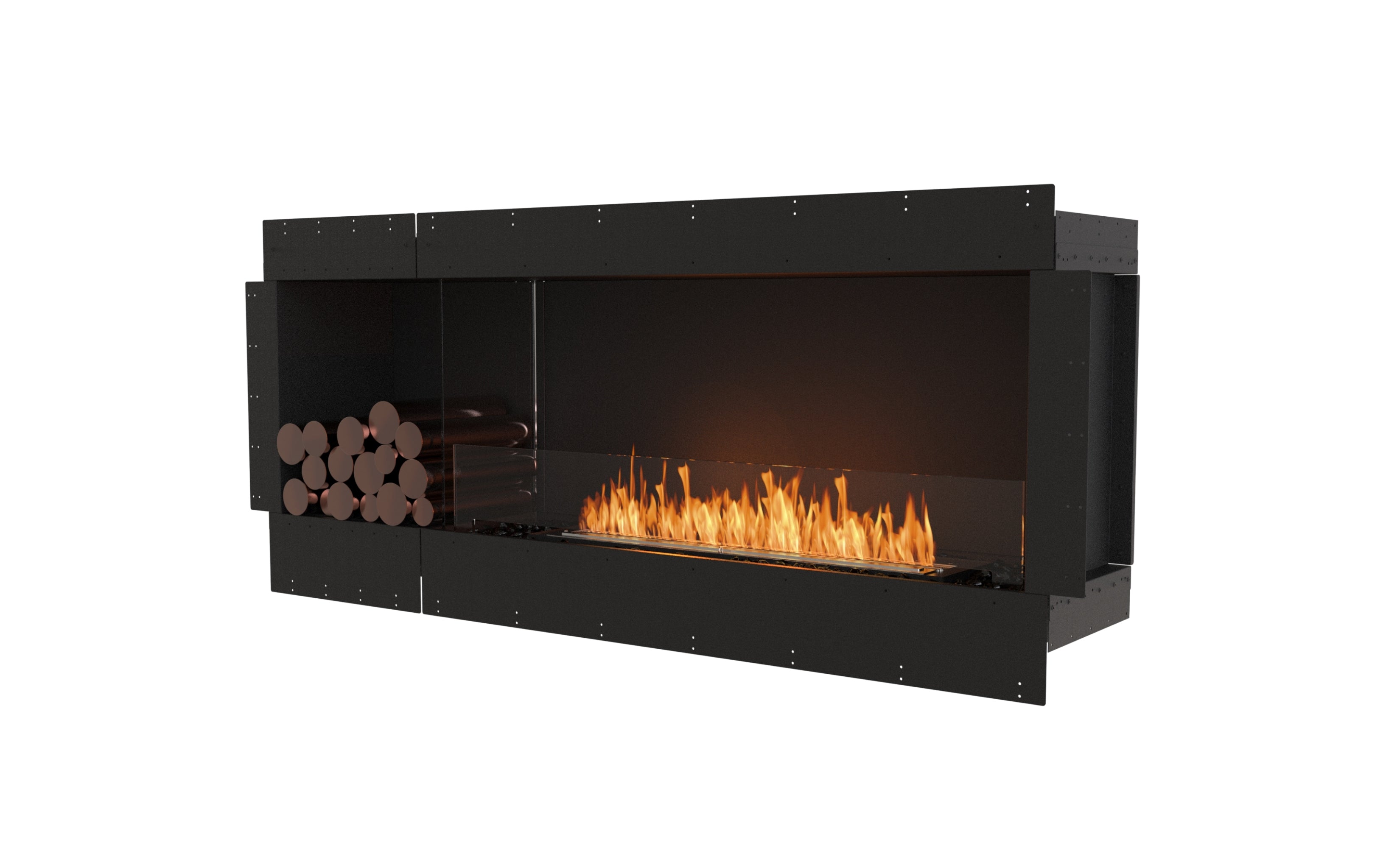 EcoSmart Fire Flex 68SS Single-Sided Fireplace Insert with Storage Box - Energy Efficient Home Heating Solution for Living Rooms & Patios