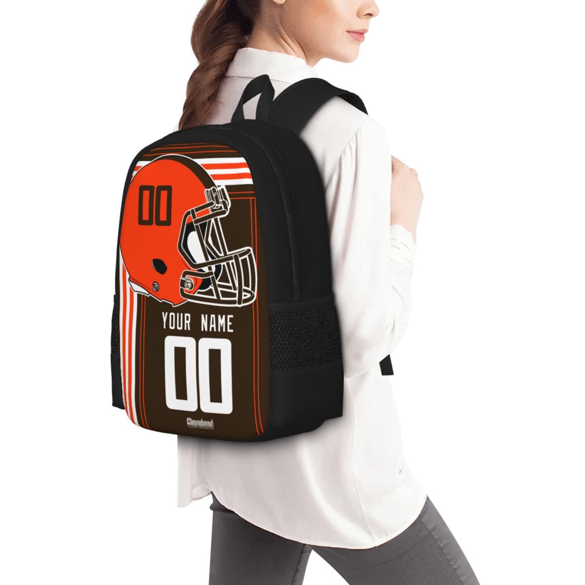 Custom Cleveland Backpack with Personalization - High Capacity Laptop Bag for Work, School & Travel - Engraved Name & Number - Perfect Gift for Kids, Men & Sports Fans