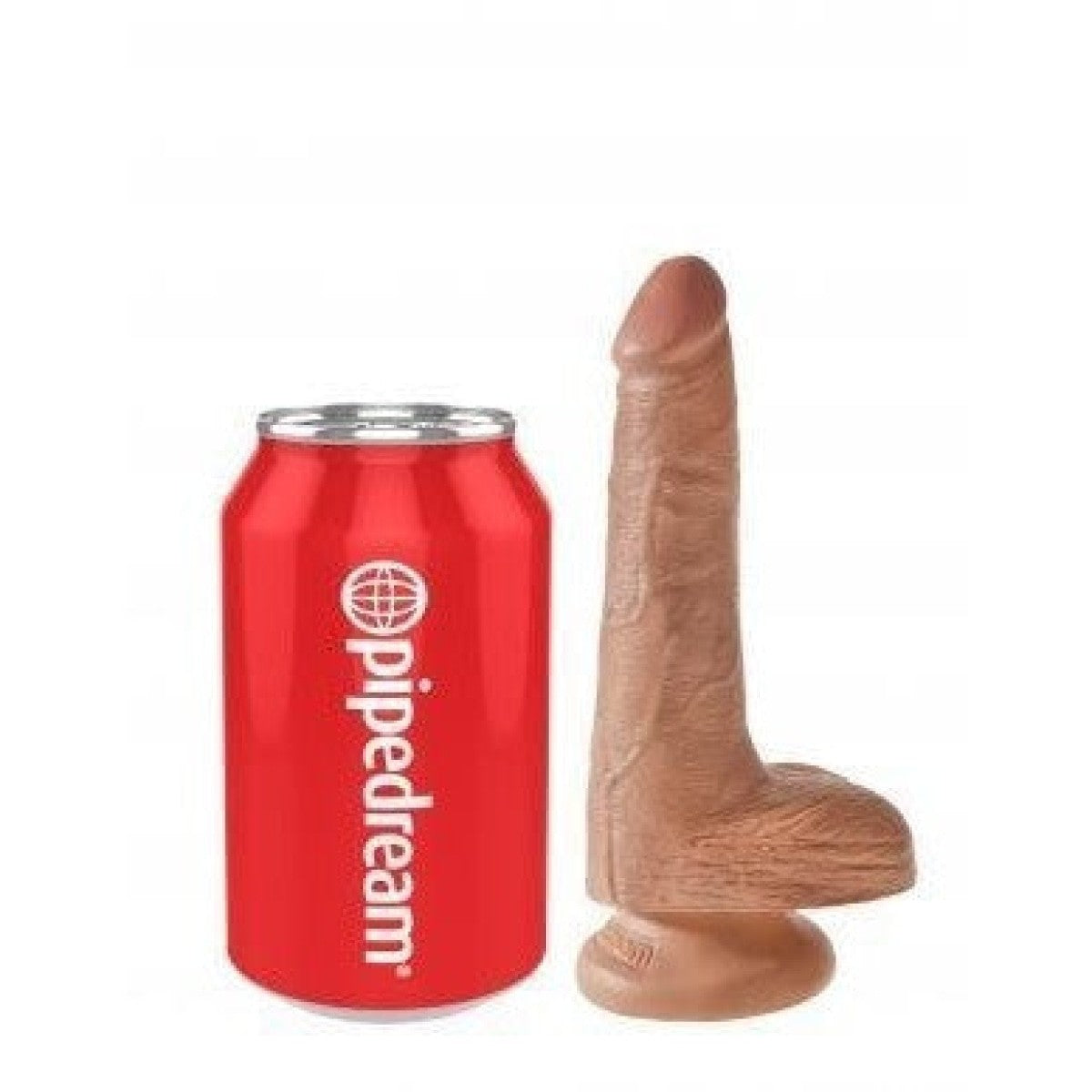 King Cock 6 Inch Realistic Dildo with Balls - Tan Flesh Tone Lifelike Adult Toy for Couples & Solo Play - Perfect for BDSM, Roleplay & Spicing Up Your Sex Life
