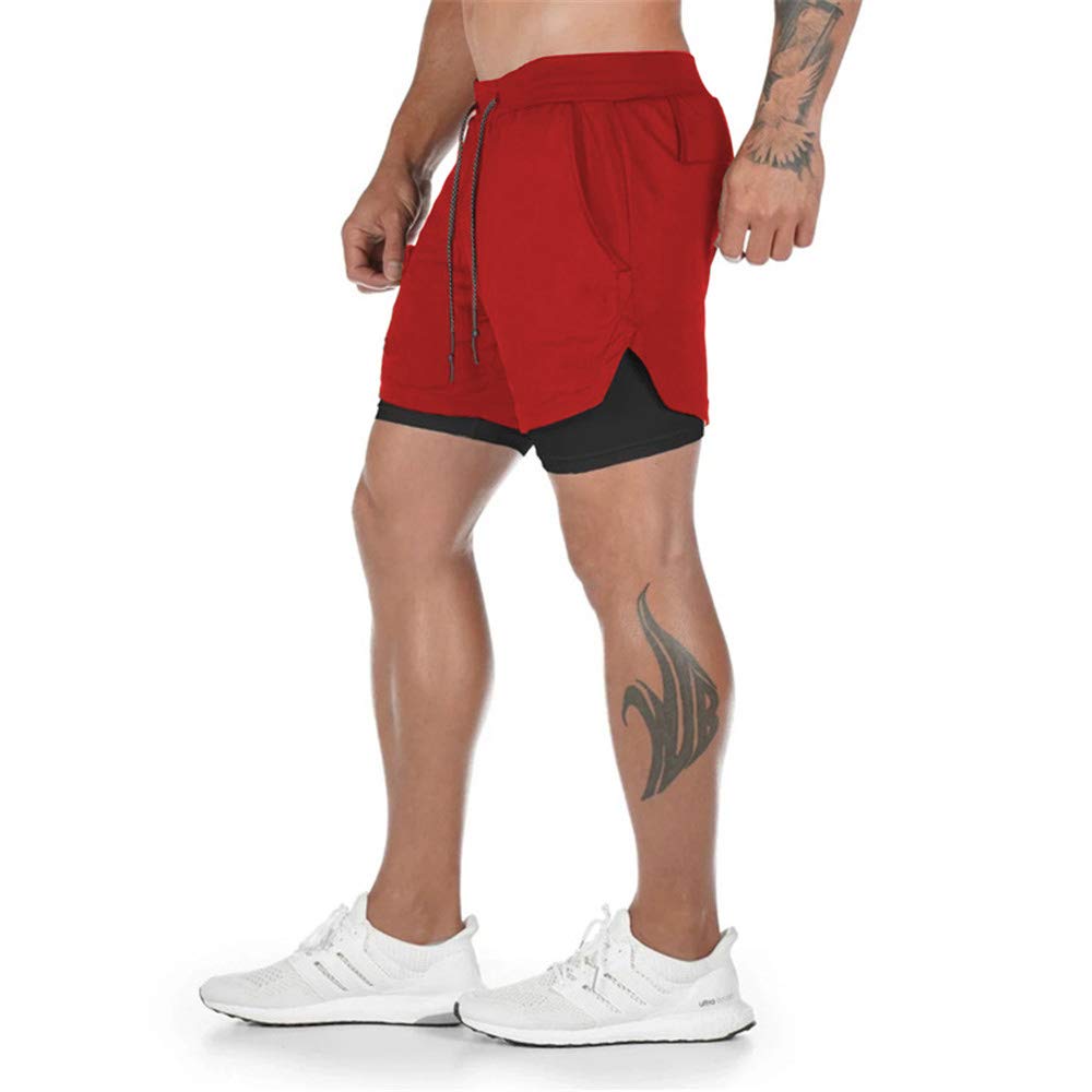 Surenow Men's 2-in-1 Running Shorts with Liner - 7