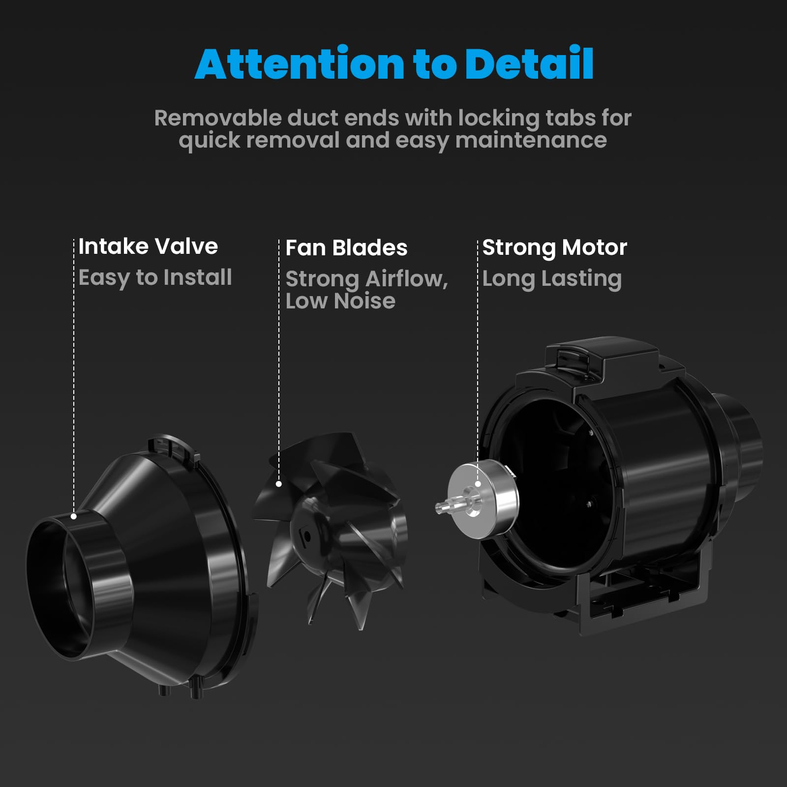 CloudStorm S4 - Ultra Quiet 4 Inch Inline Duct Fan with Speed Controller | Ventilation & Exhaust System for HVAC, Grow Tents, Hydroponics | Perfect for Home Cooling, Greenhouse Air Circulation & Indoor Gardening
